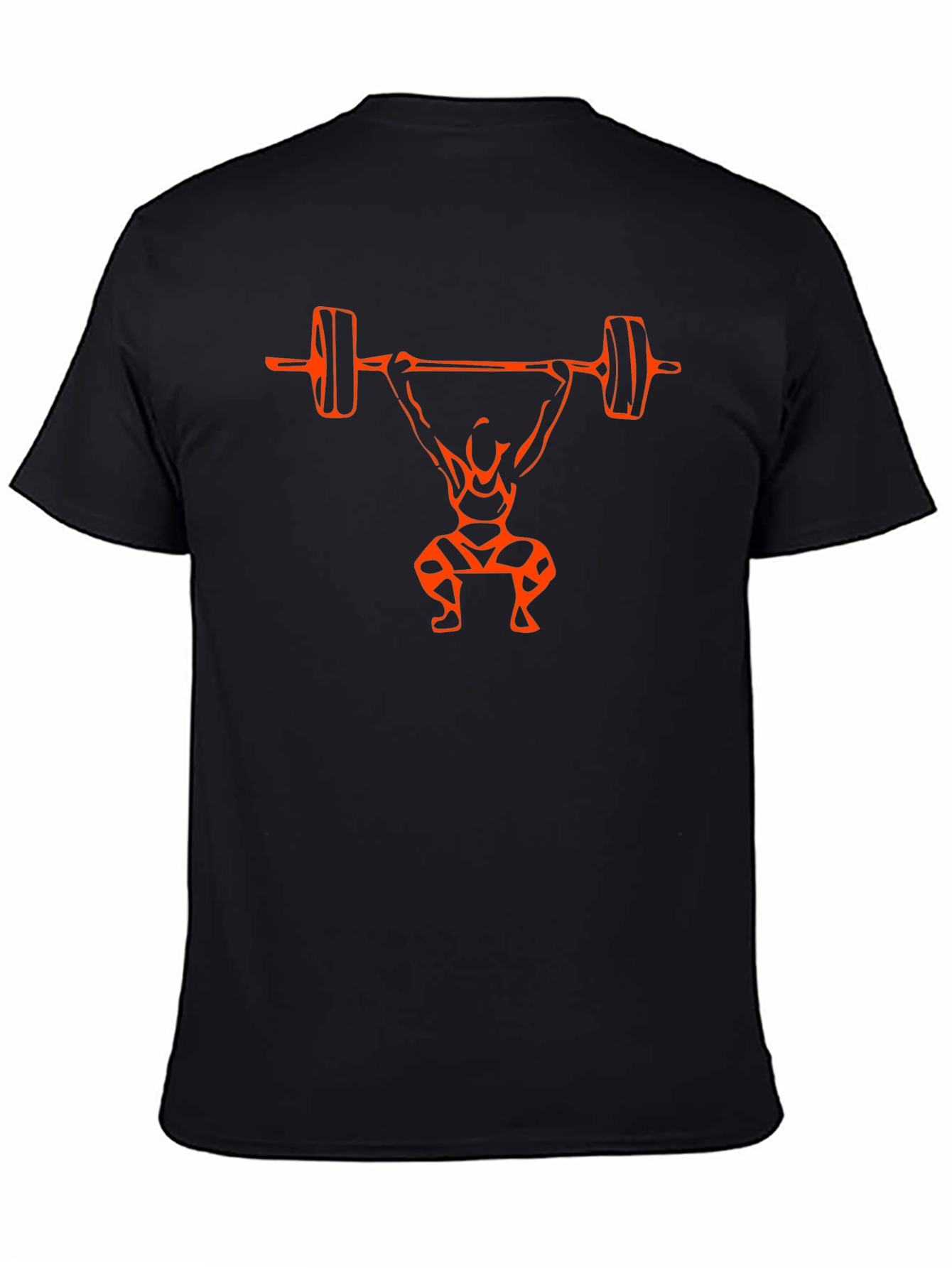 Weightlifting Silhouette Graphic Tee - Black Cotton Blend
