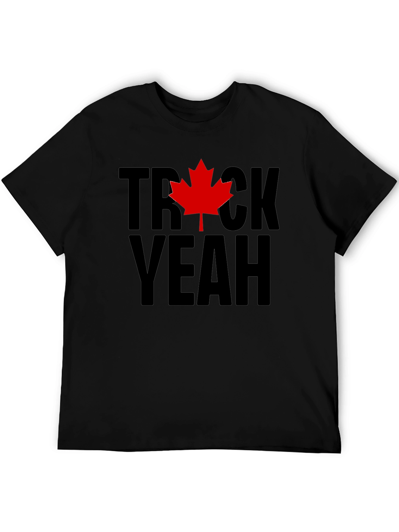 Trick Yeah Canada T-Shirt - Black Maple Leaf Tee