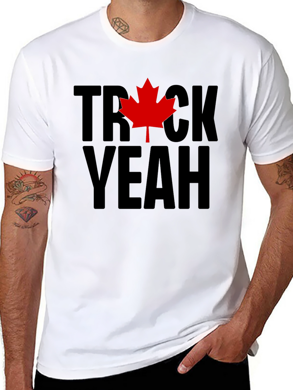 Trick Yeah Canada T-Shirt - Black Maple Leaf Tee