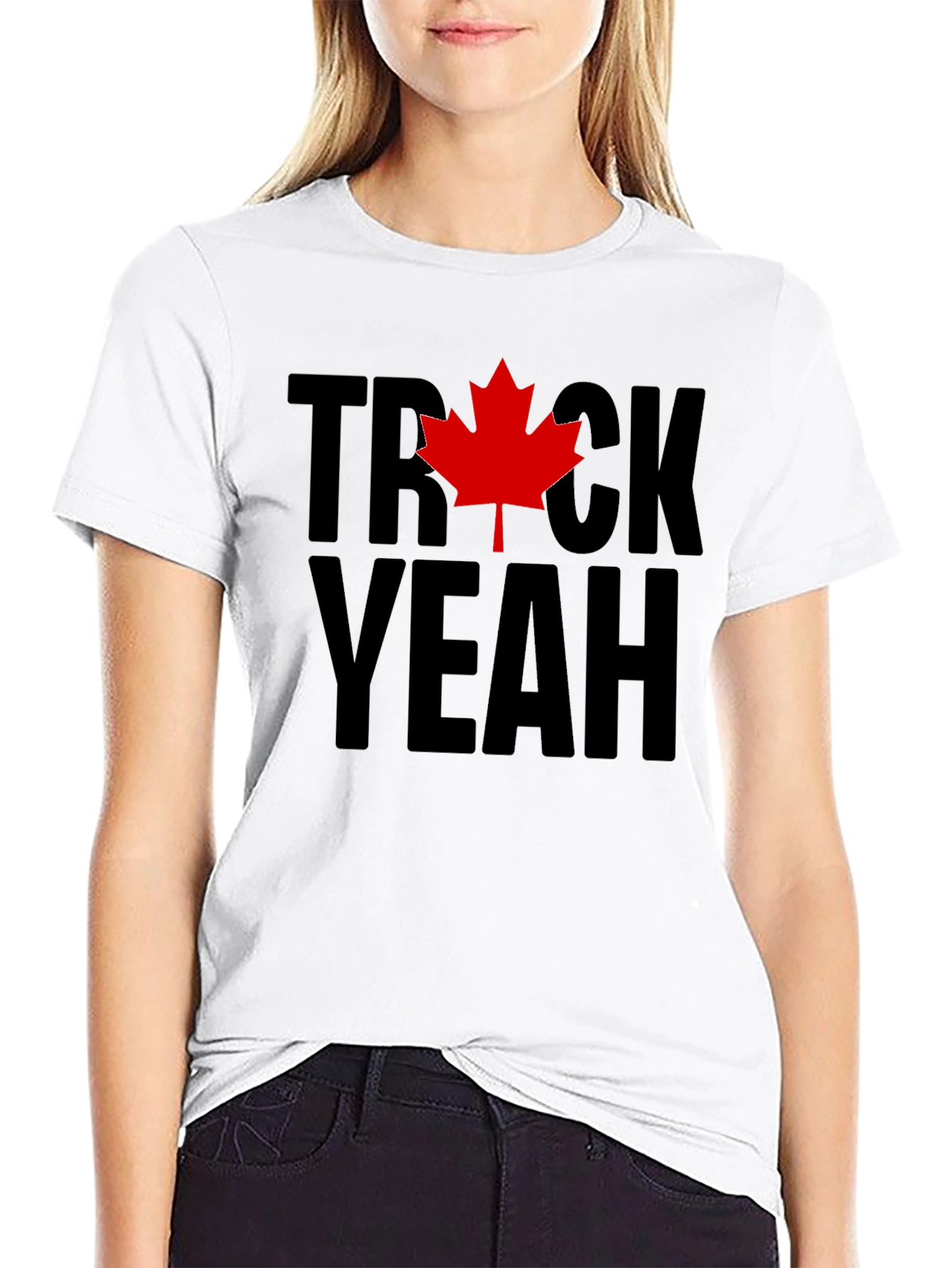 Trick Yeah Canada T-Shirt - Black Maple Leaf Tee