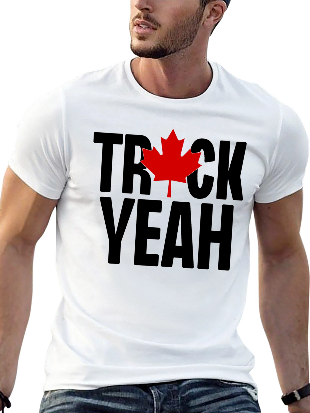 Trick Yeah Canada T-Shirt - Black Maple Leaf Tee