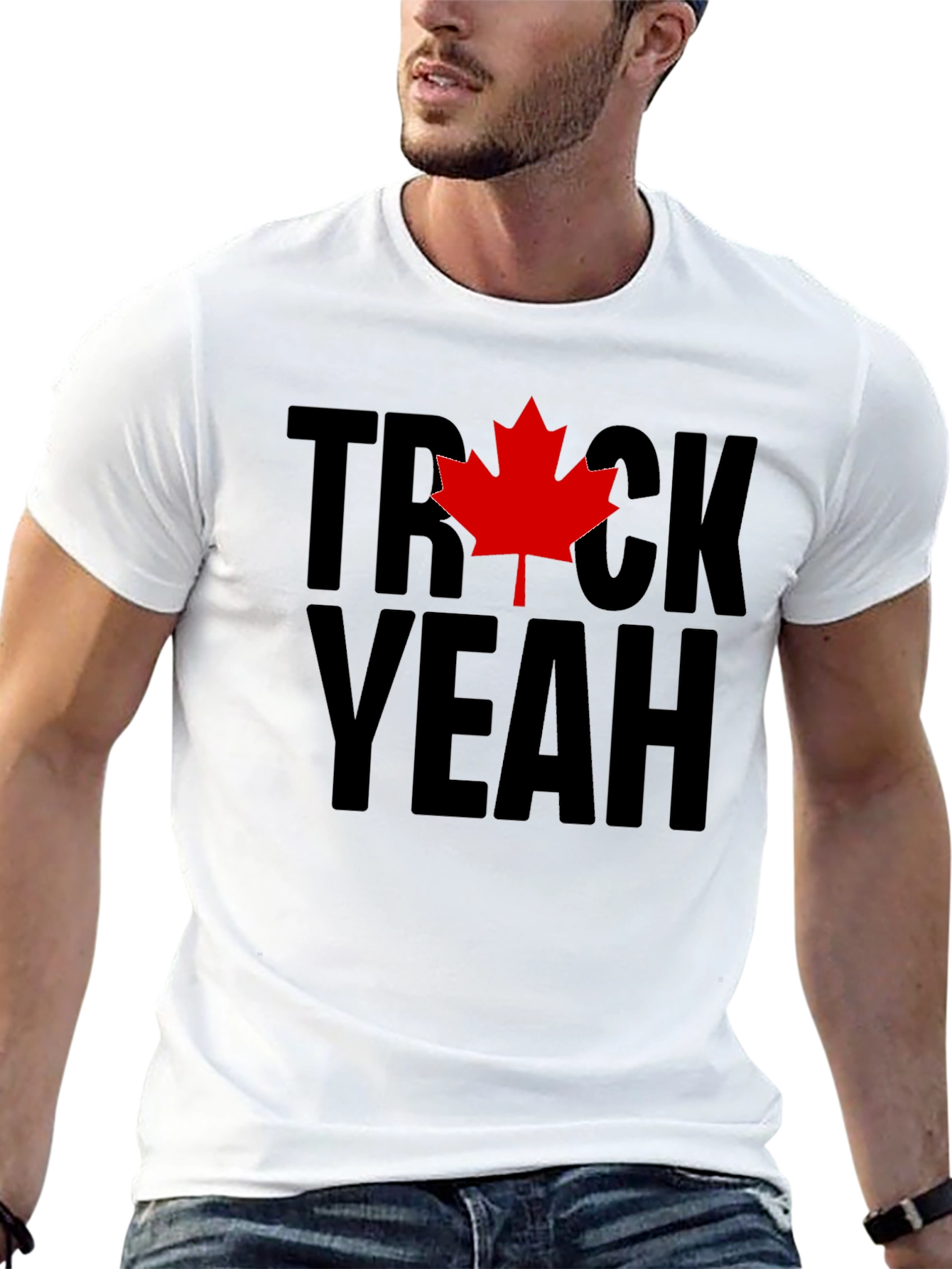 Trick Yeah Canada T-Shirt - Black Maple Leaf Tee