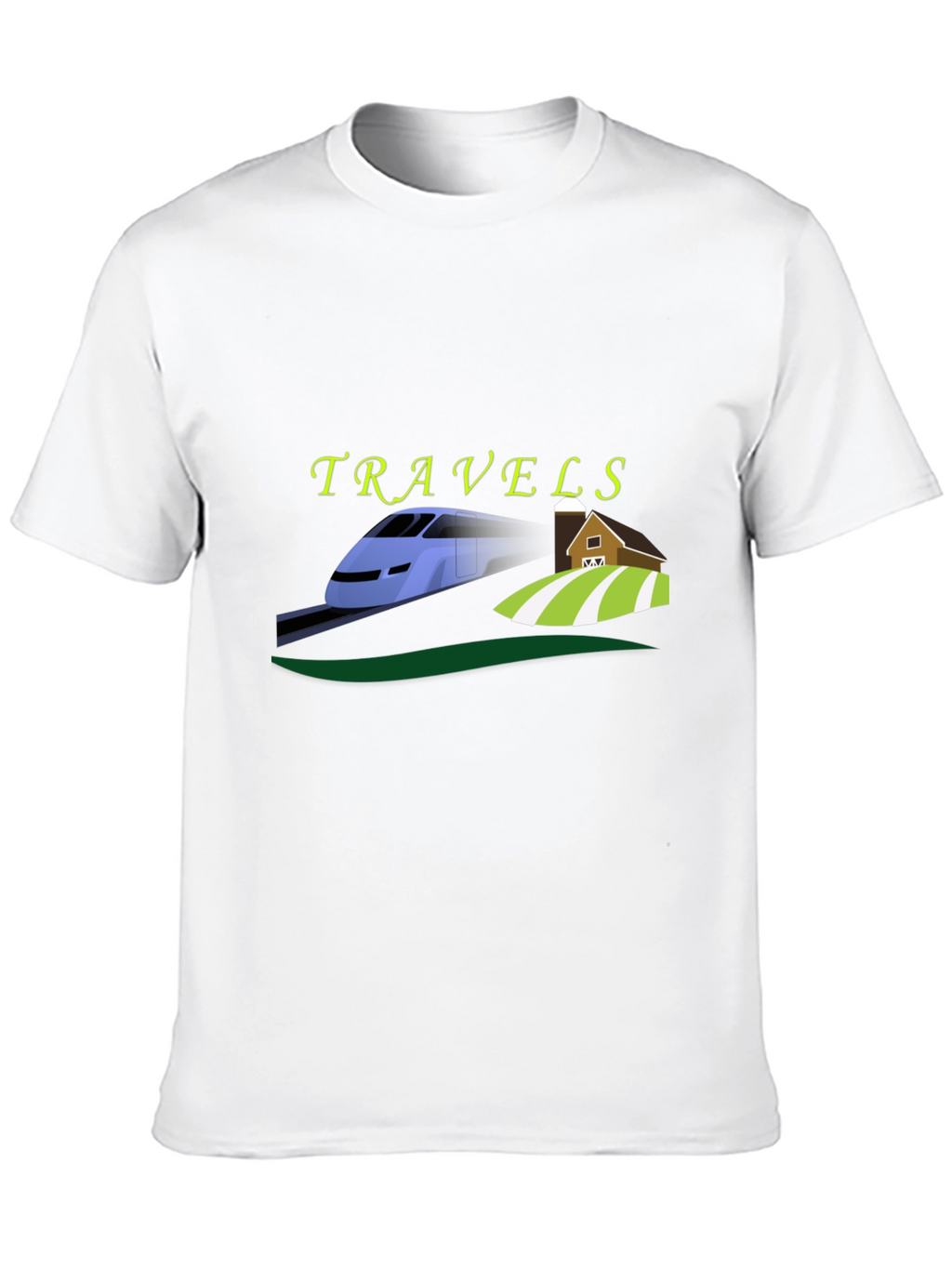 Travels Train and Farm Graphic Tee - Black