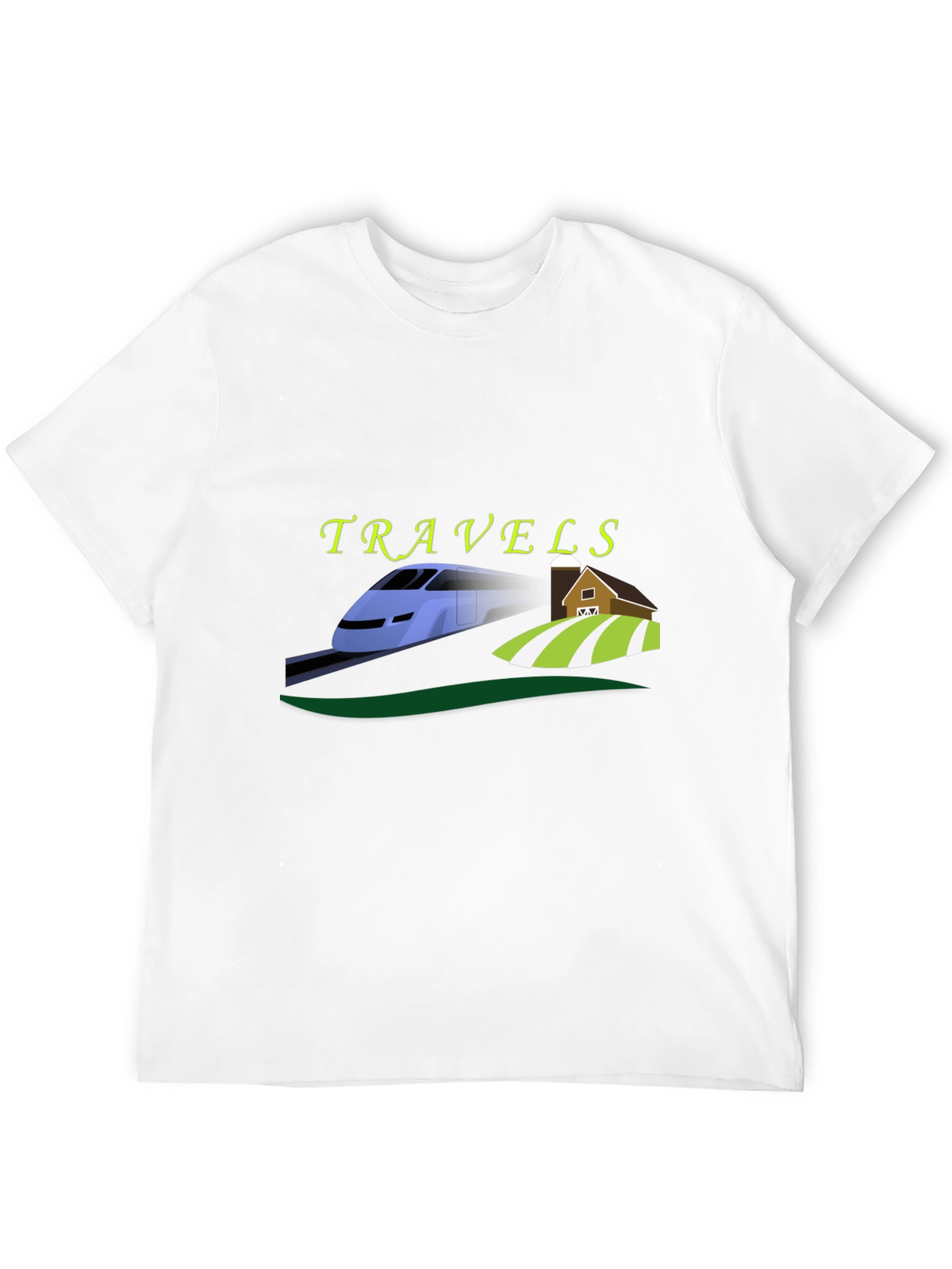 Travels Train and Farm Graphic Tee - Black