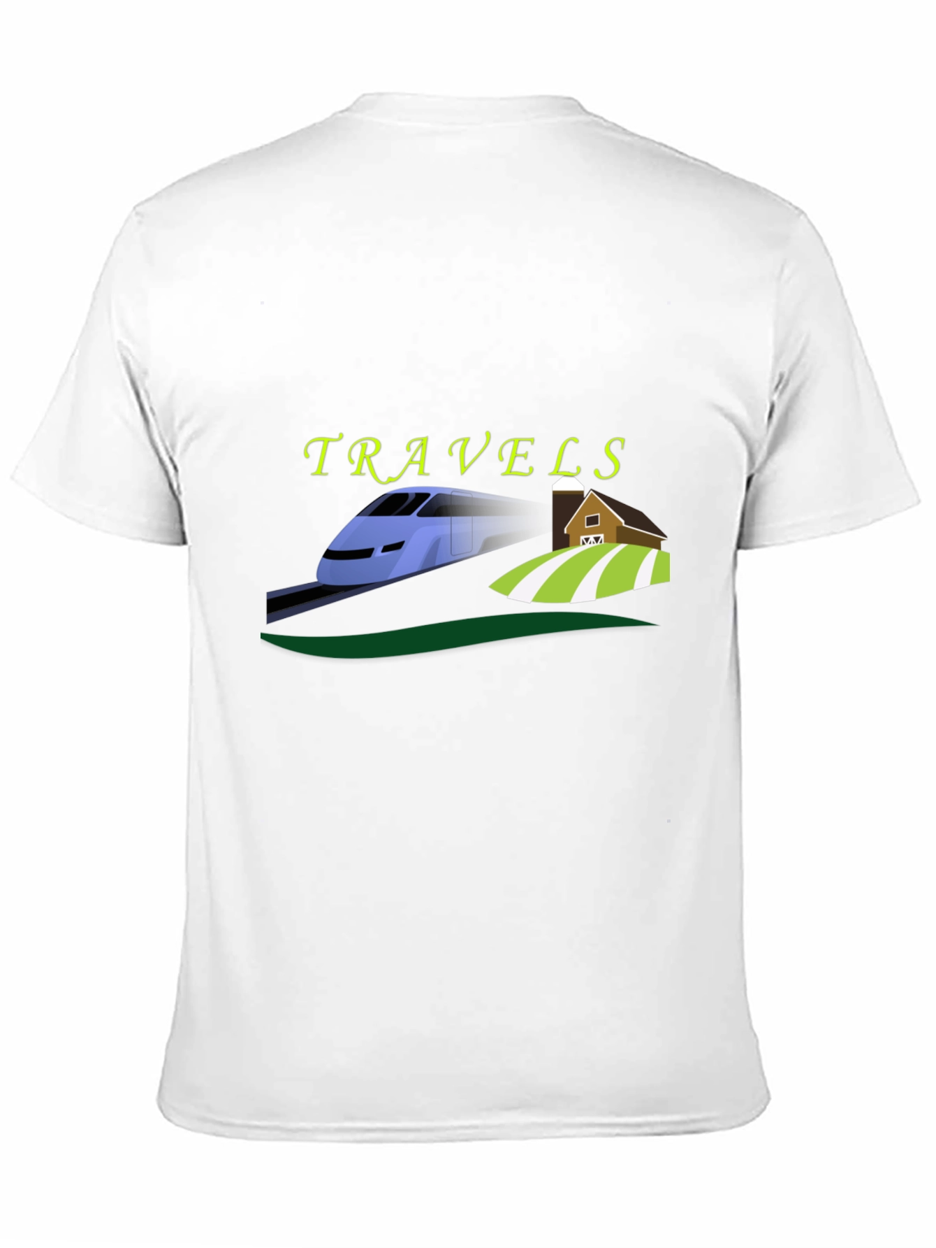 Travels Train and Farm Graphic Tee - Black