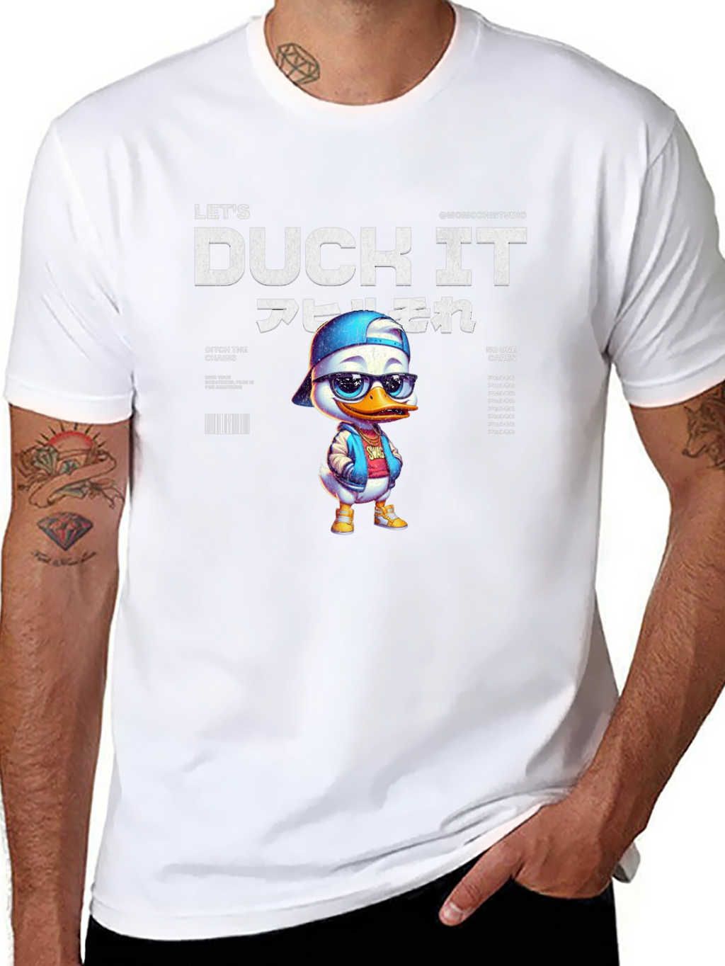 Lets Duck It T-Shirt - Stylish Cartoon Duck Design