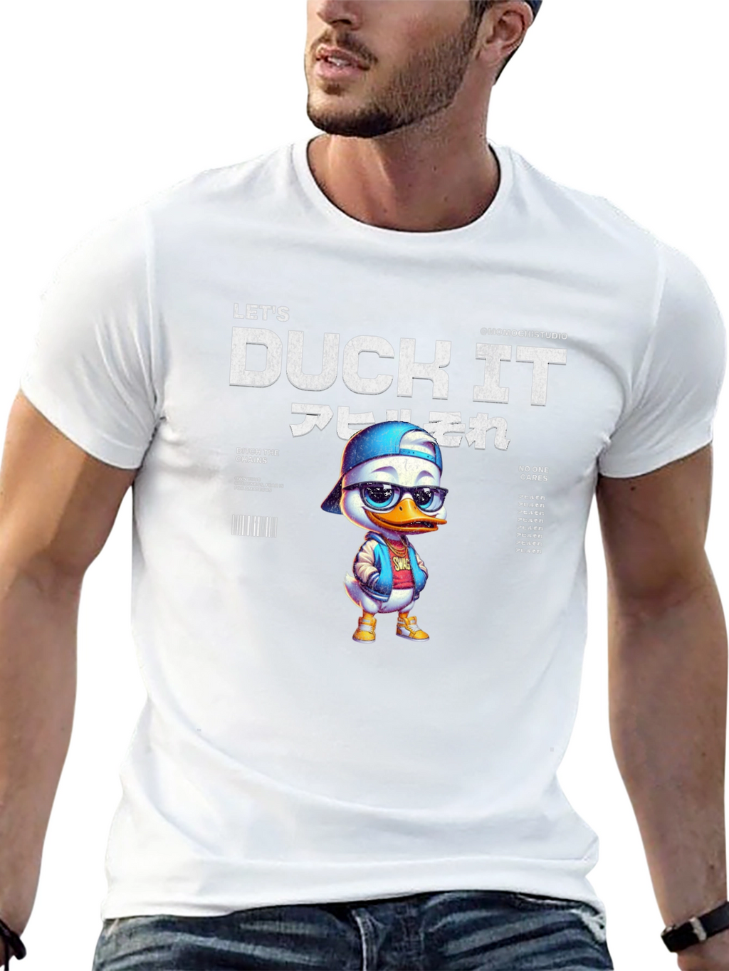 Lets Duck It T-Shirt - Stylish Cartoon Duck Design