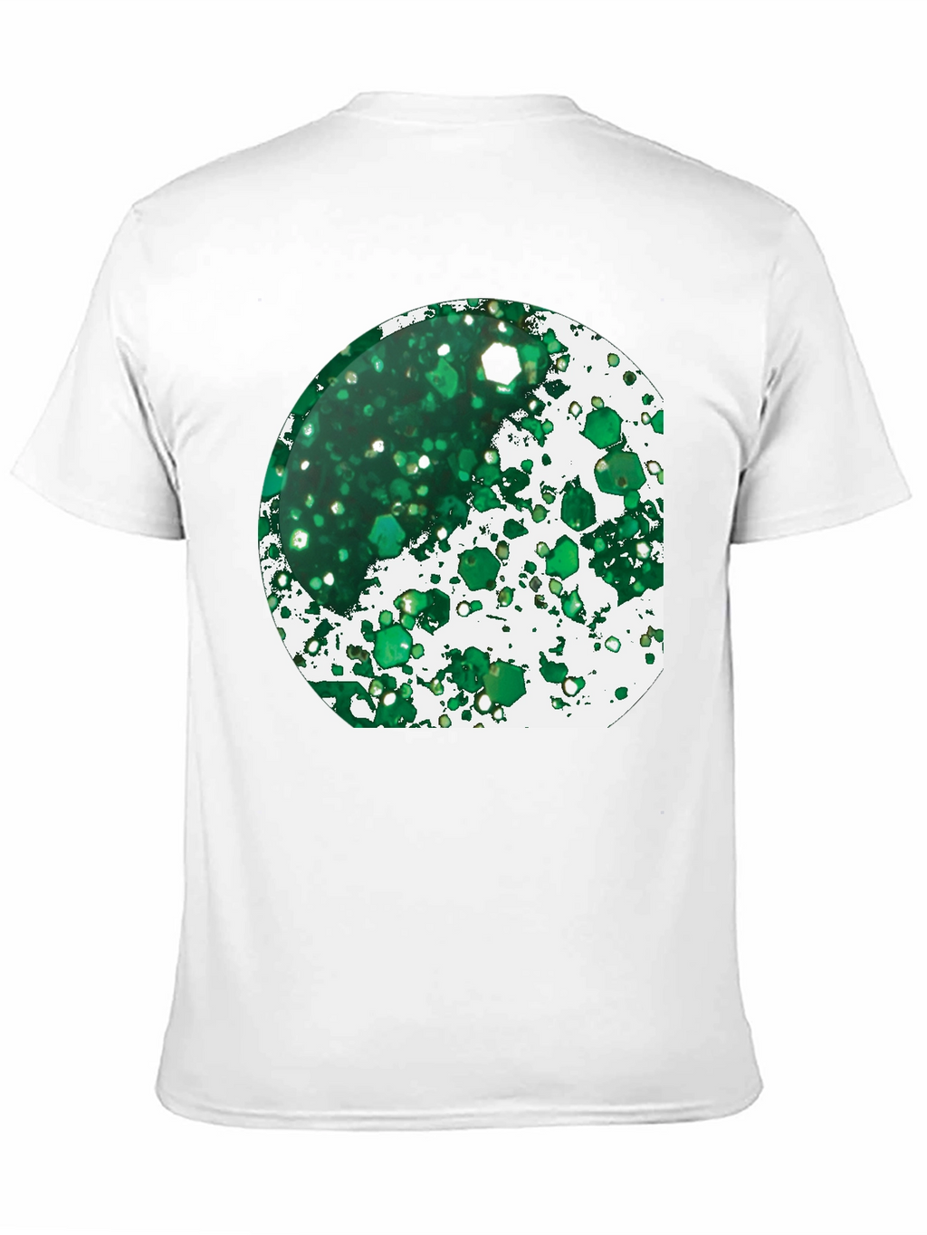 Green Abstract Art Print Black T-Shirt