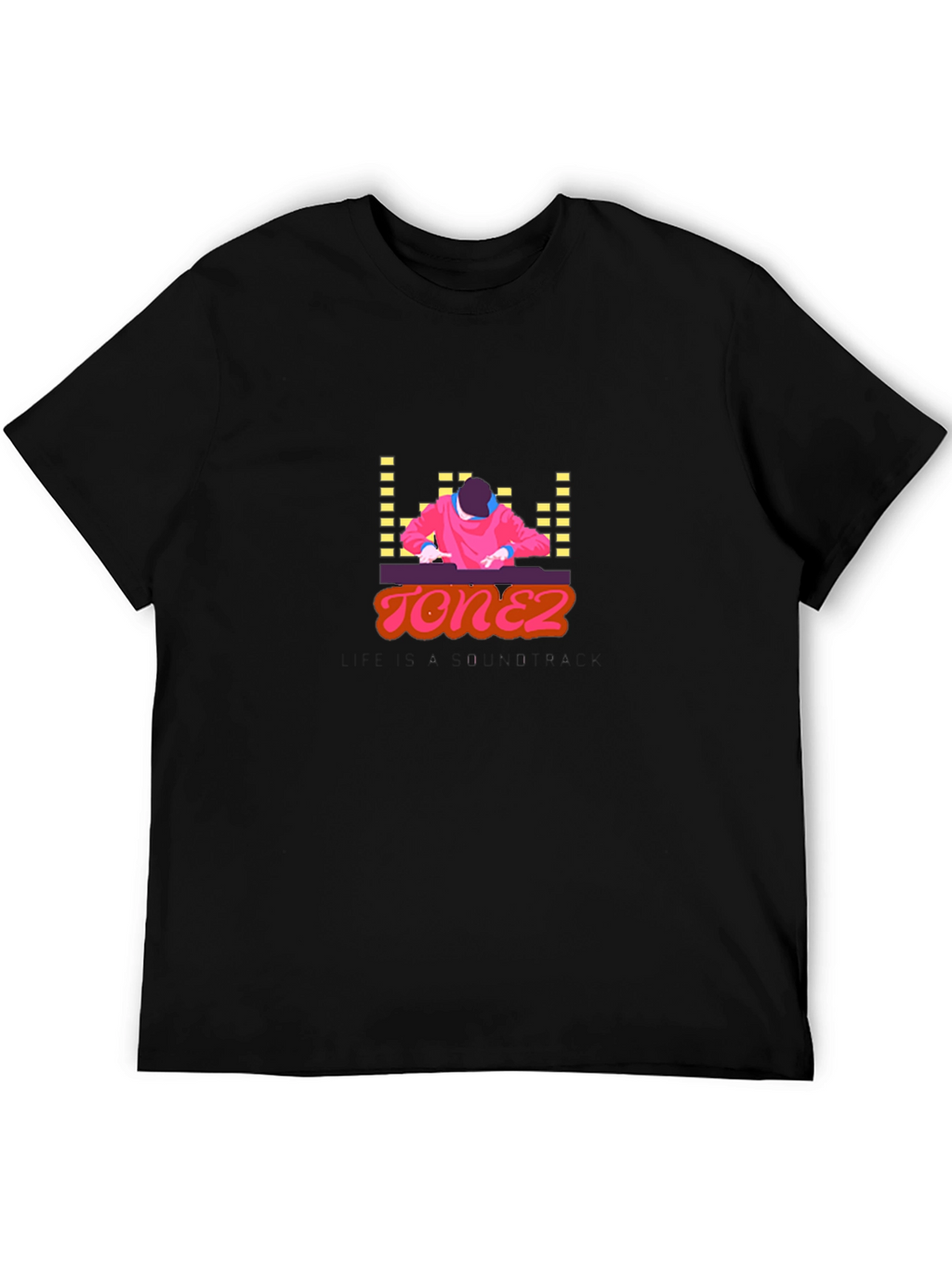 Retro Tonez DJ Graphic T-Shirt - Black