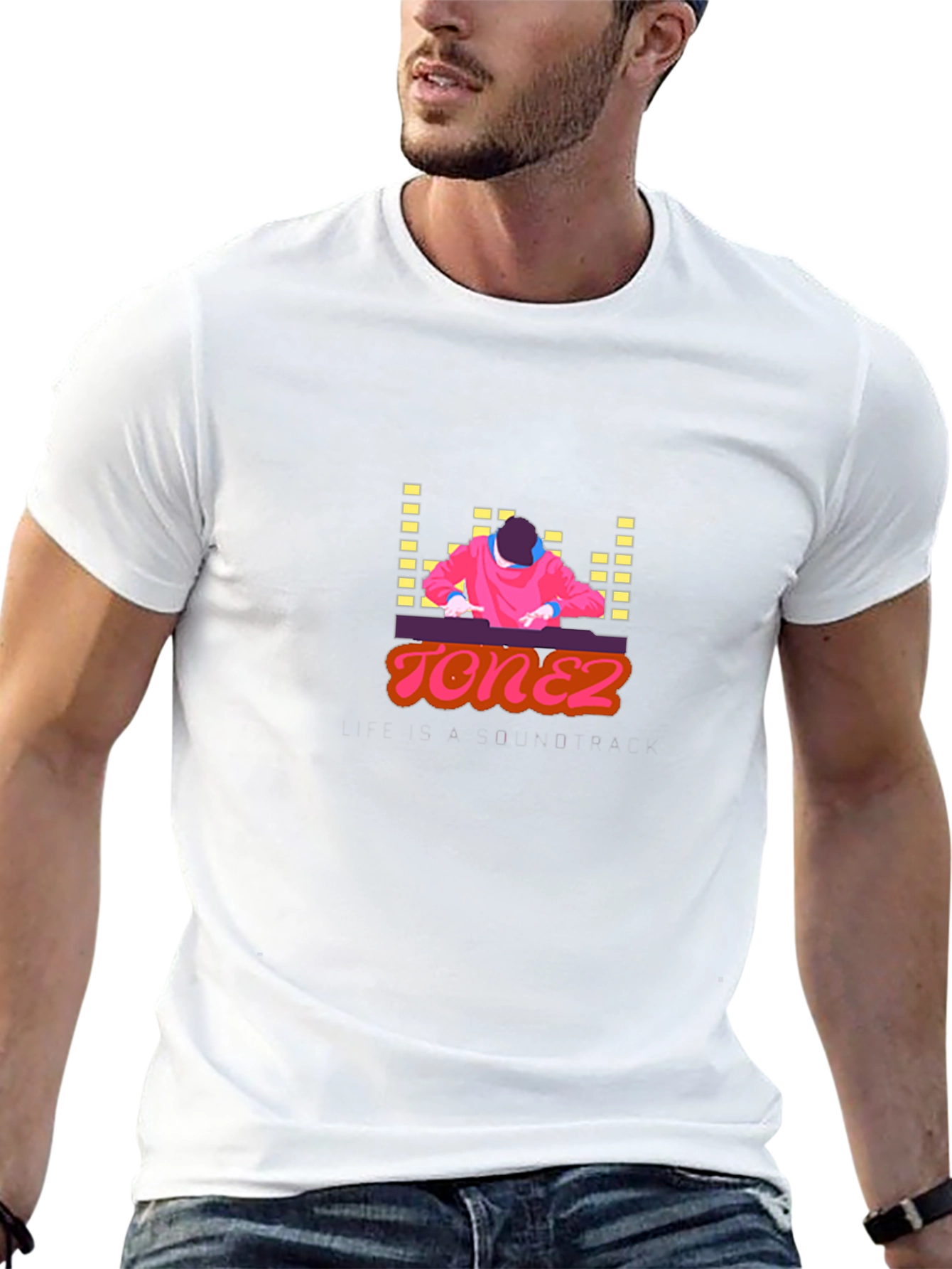 Retro Tonez DJ Graphic T-Shirt - Black
