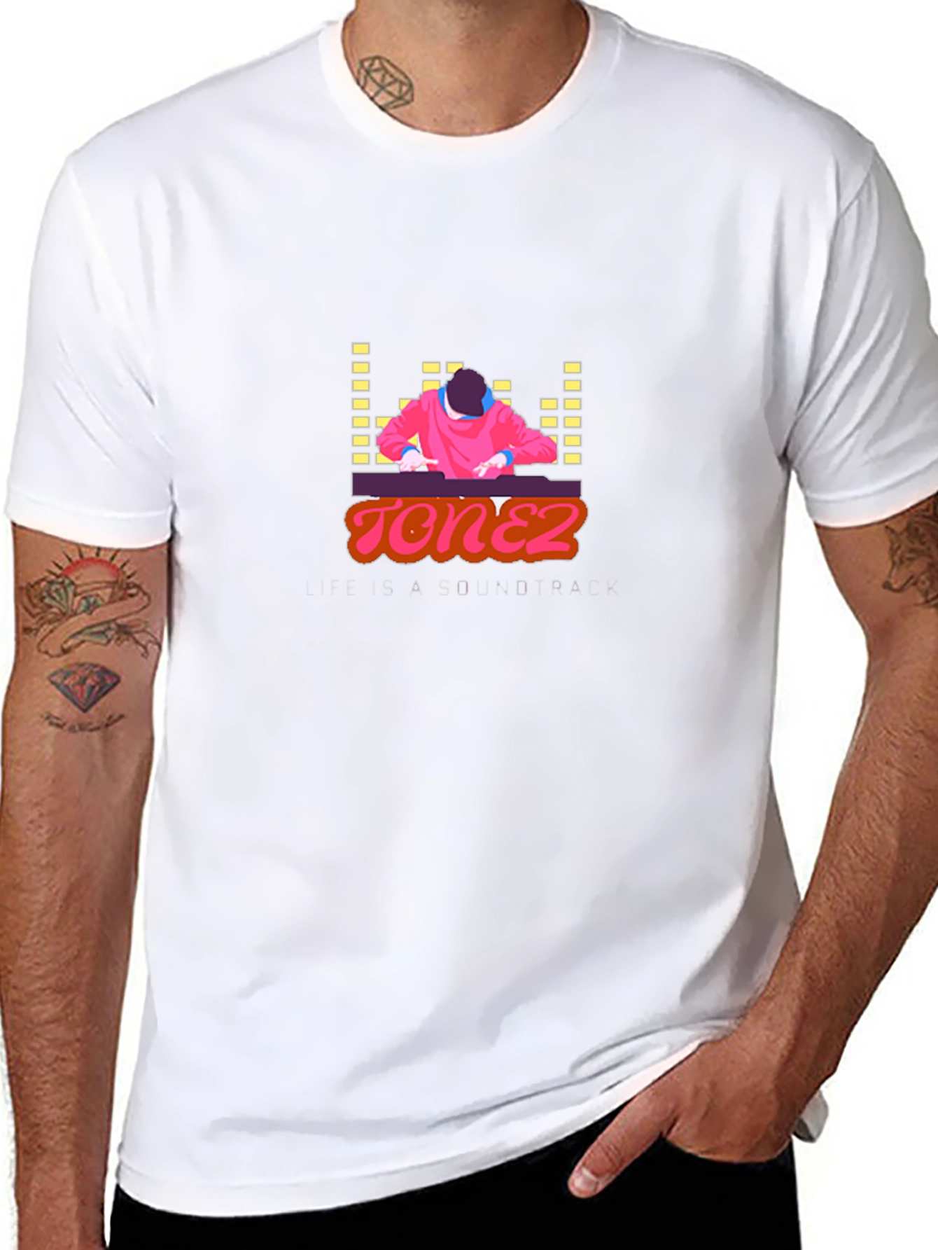 Retro Tonez DJ Graphic T-Shirt - Black