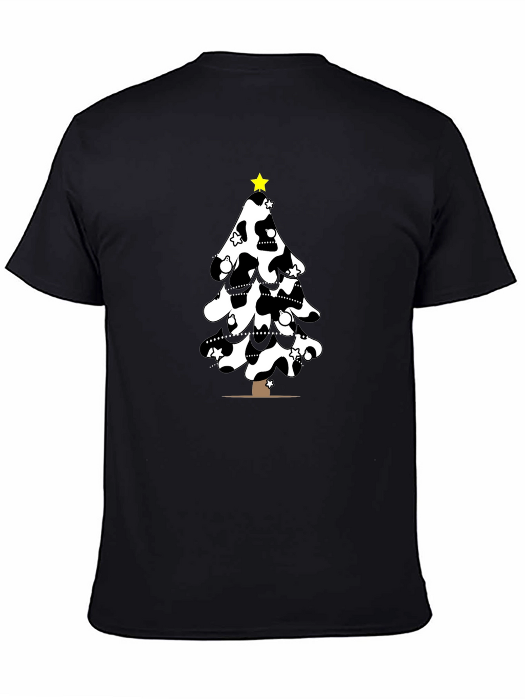 Festive Cow Print Christmas Tree T-Shirt