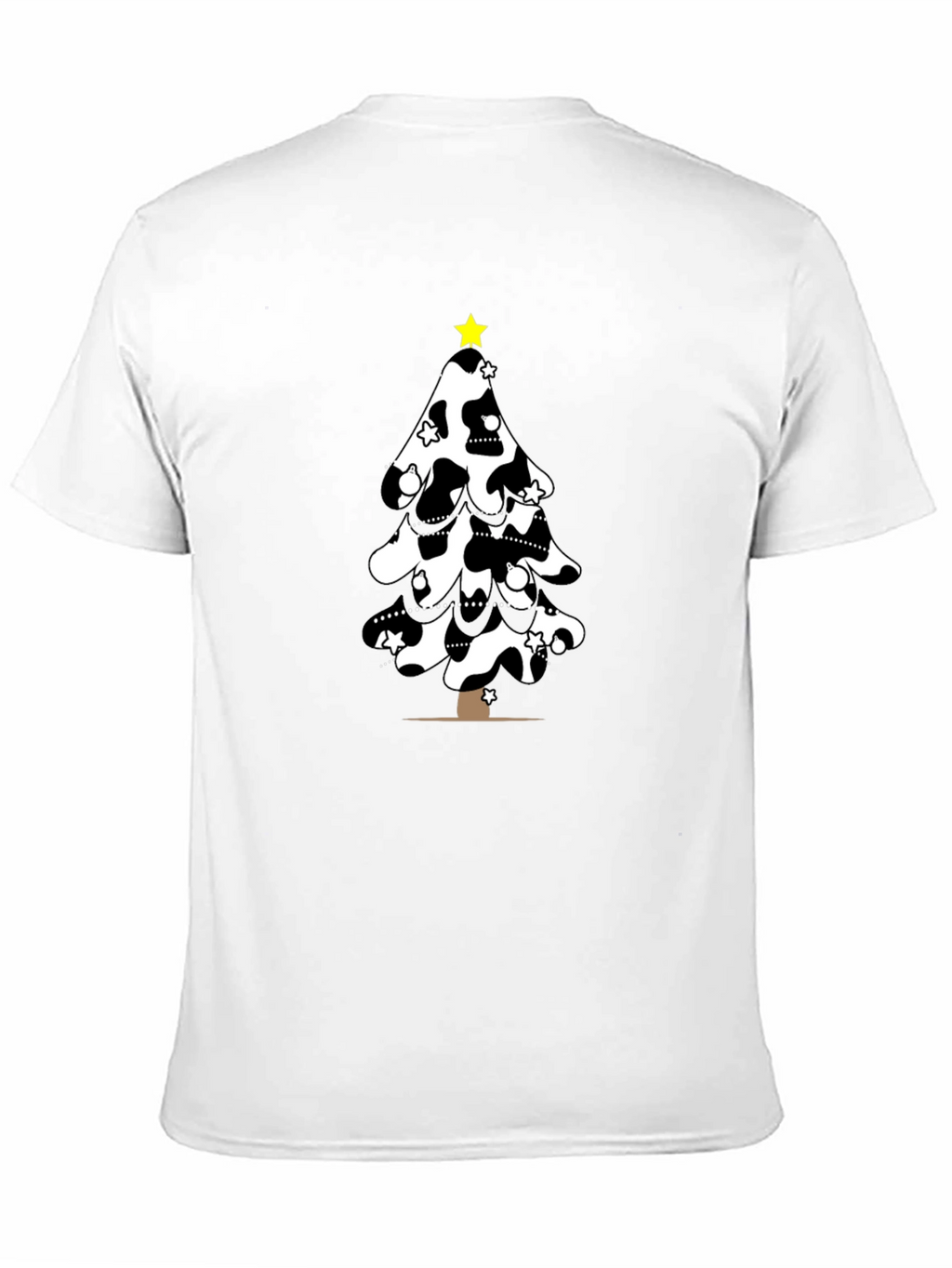 Festive Cow Print Christmas Tree T-Shirt