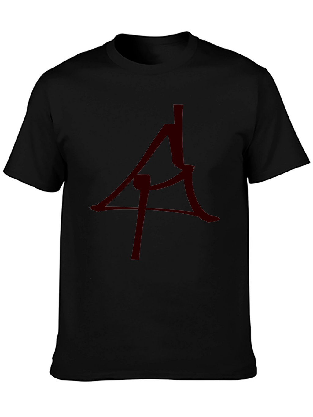 Mens Black T-Shirt with Abstract Symbol