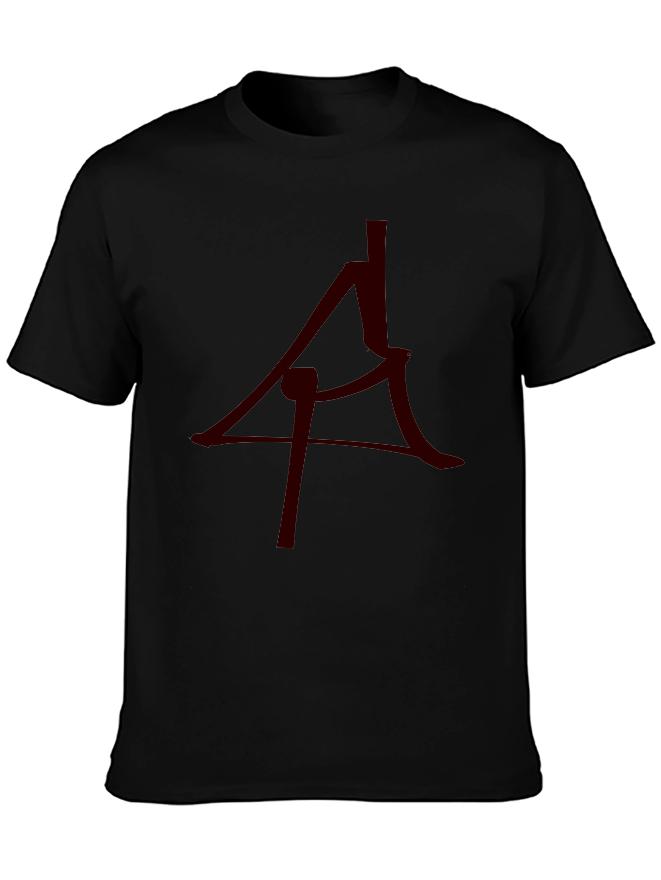 Mens Black T-Shirt with Abstract Symbol