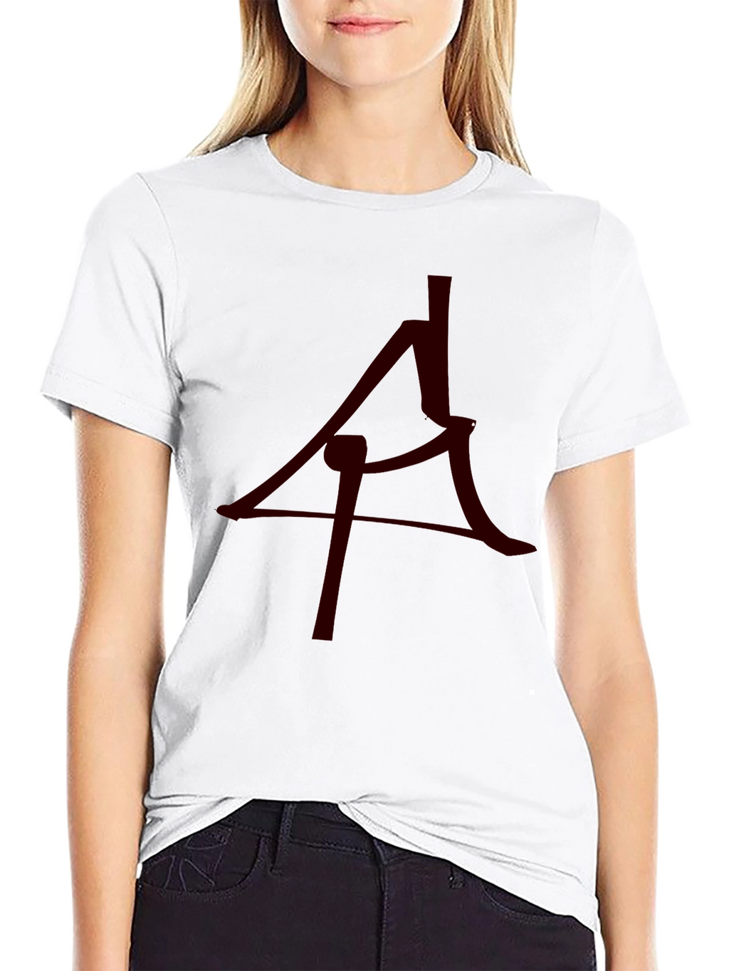 Mens Black T-Shirt with Abstract Symbol