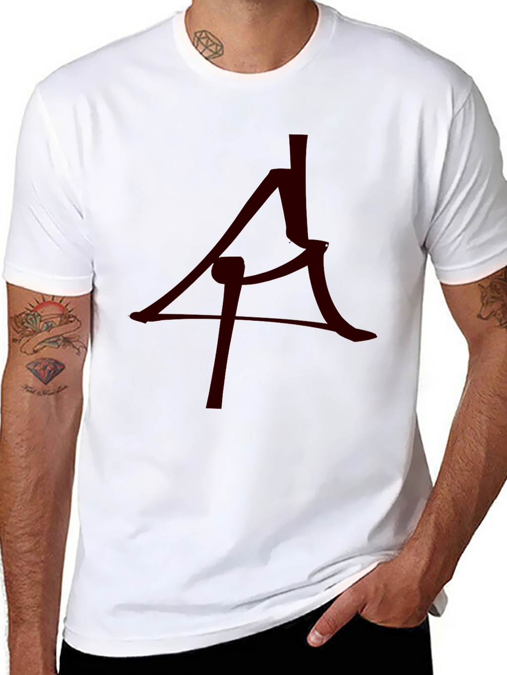 Mens Black T-Shirt with Abstract Symbol