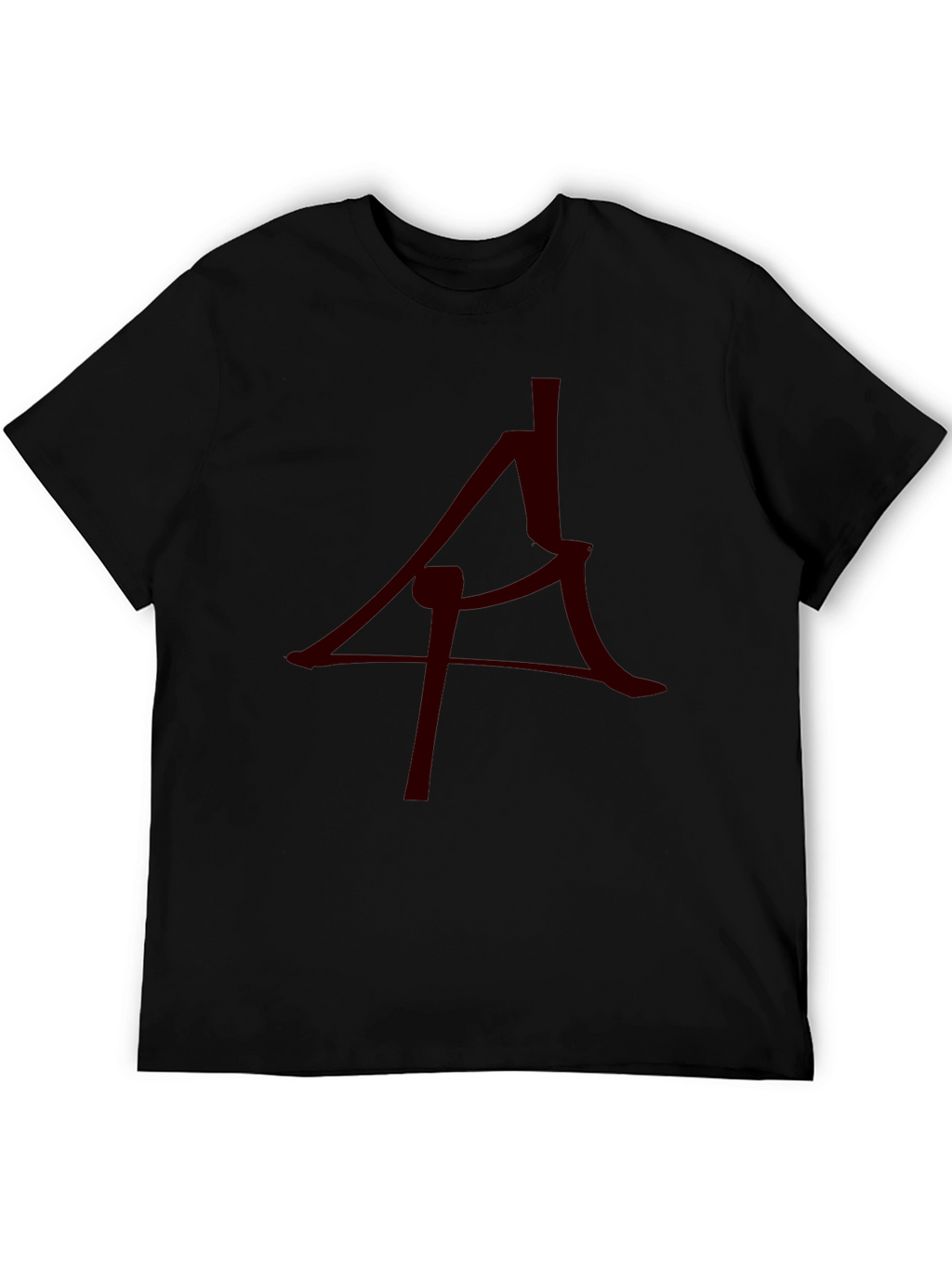 Mens Black T-Shirt with Abstract Symbol