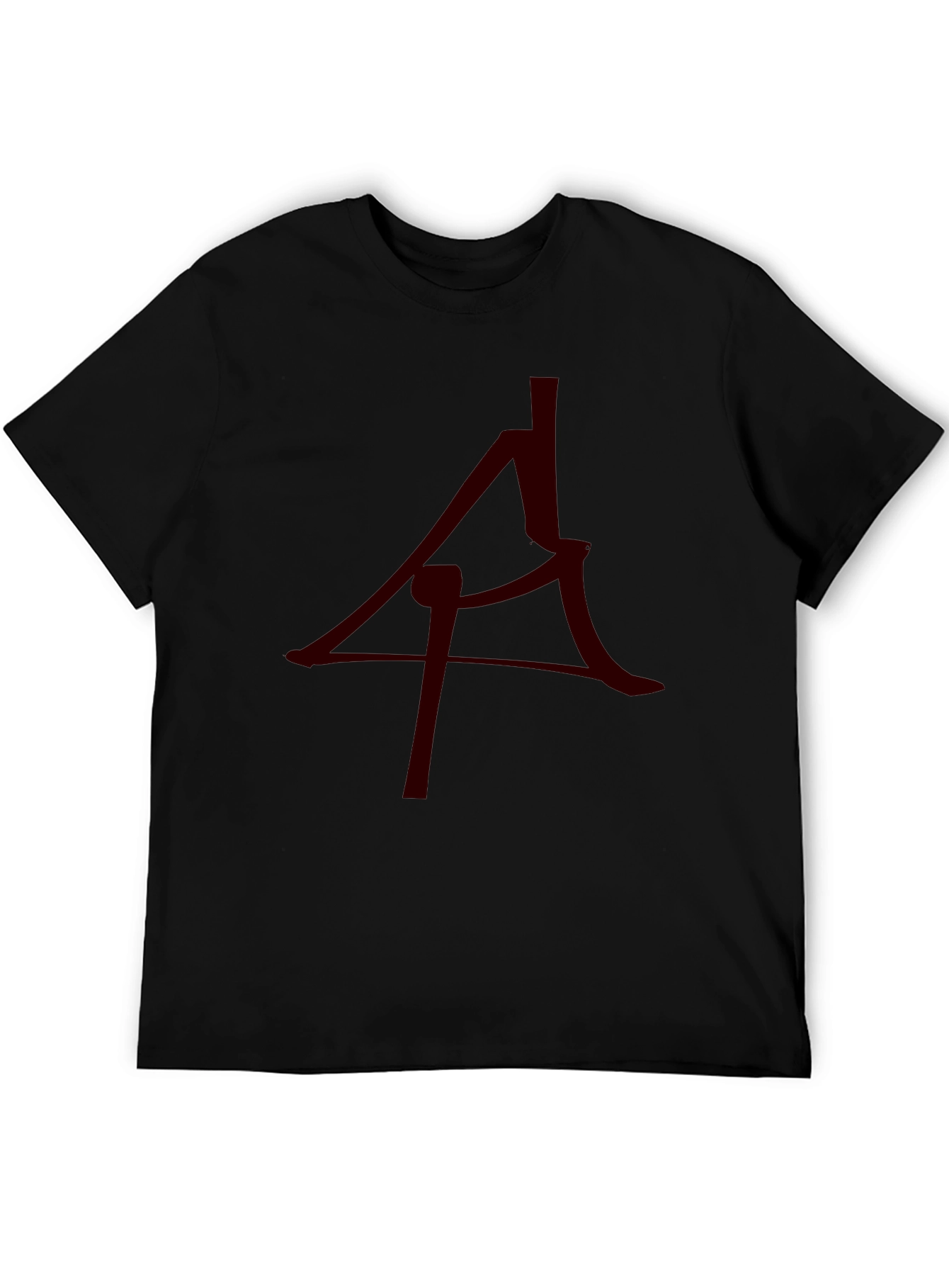 Mens Black T-Shirt with Abstract Symbol