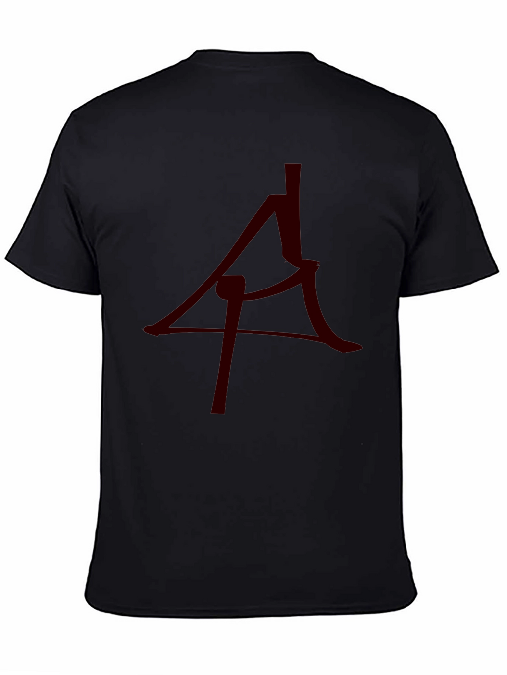 Mens Black T-Shirt with Abstract Symbol