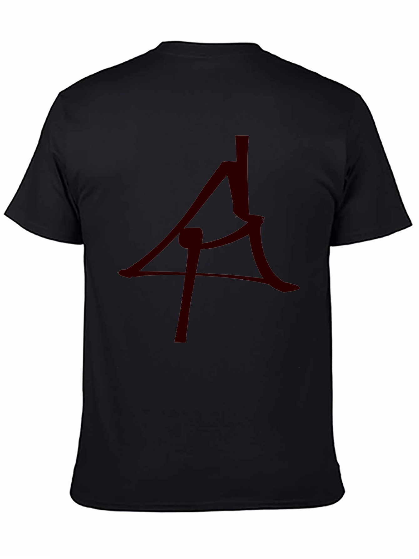 Mens Black T-Shirt with Abstract Symbol