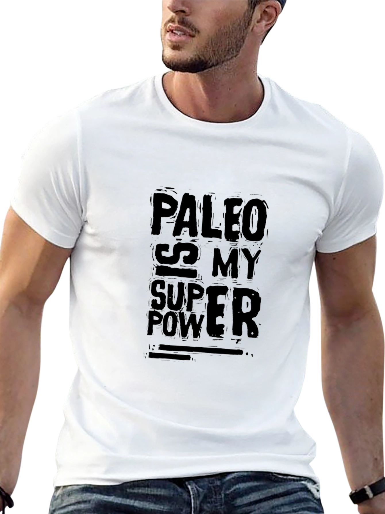 Paleo Is My Superpower Black Graphic Tee
