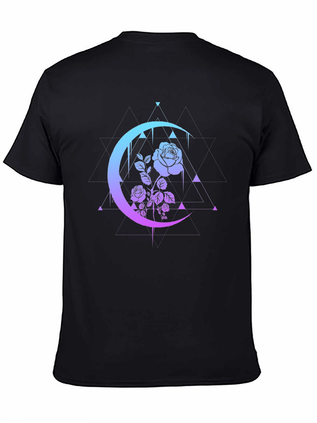 Mystic Rose Moon Graphic Tee - Black