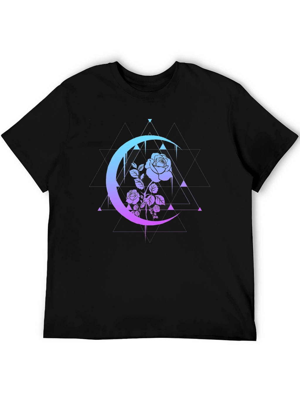Mystic Rose Moon Graphic Tee - Black