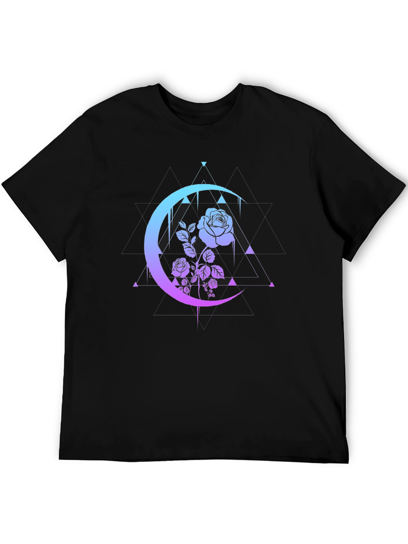 Mystic Rose Moon Graphic Tee - Black