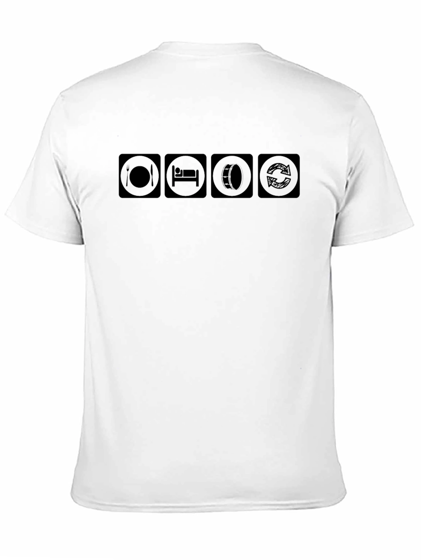Eat Sleep Drums Repeat Black T-Shirt