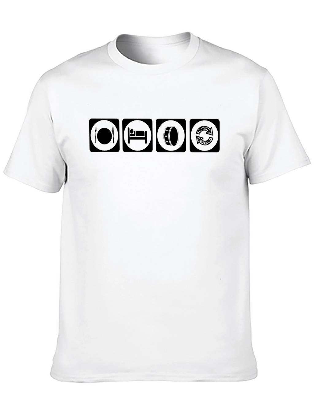 Eat Sleep Drums Repeat Black T-Shirt