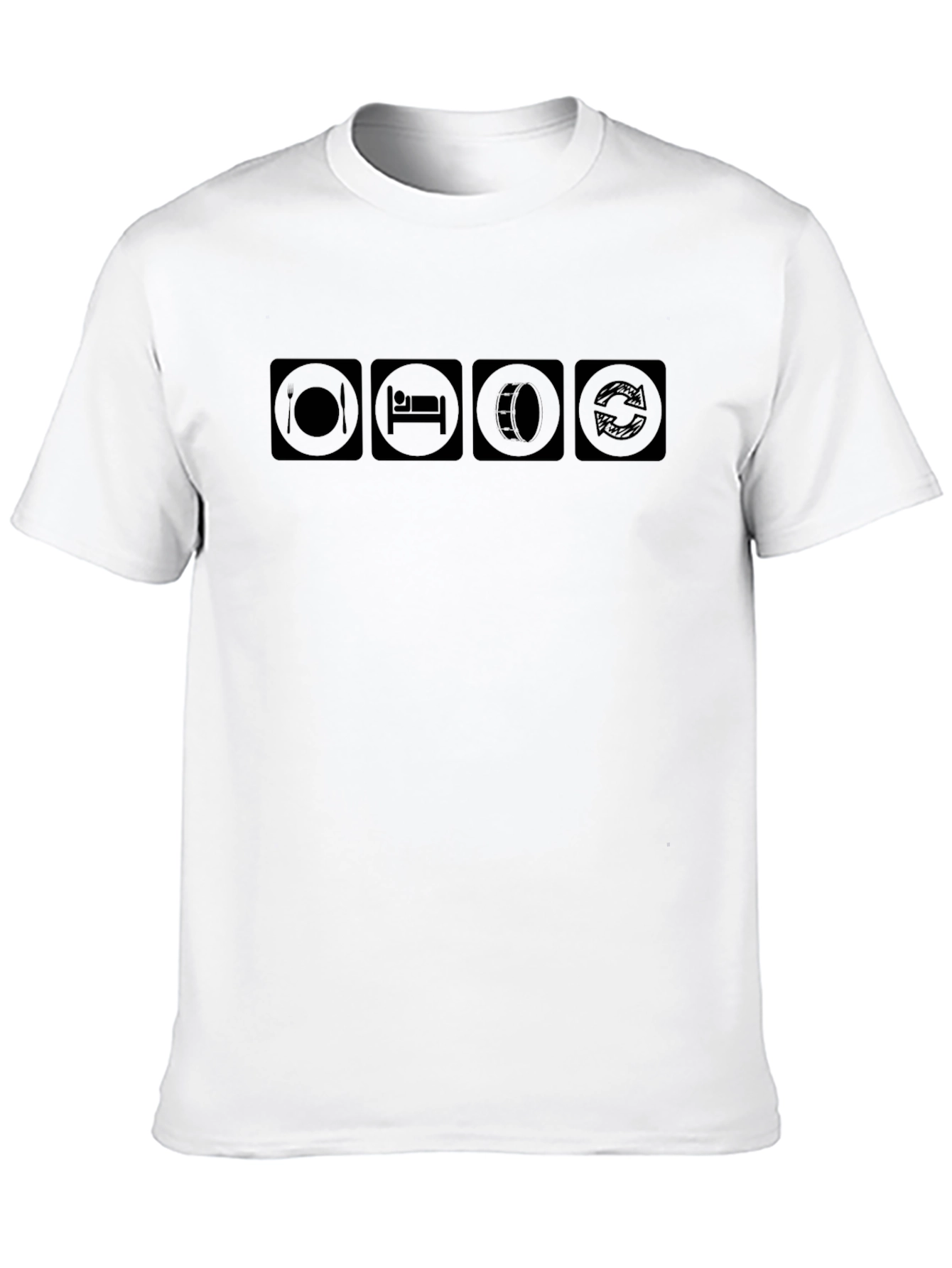 Eat Sleep Drums Repeat Black T-Shirt