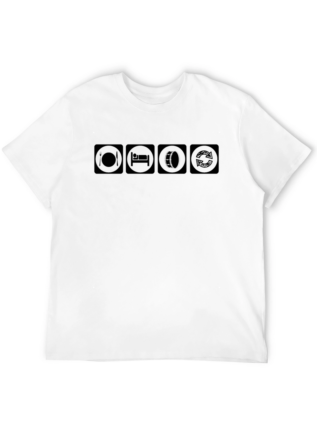 Eat Sleep Drums Repeat Black T-Shirt