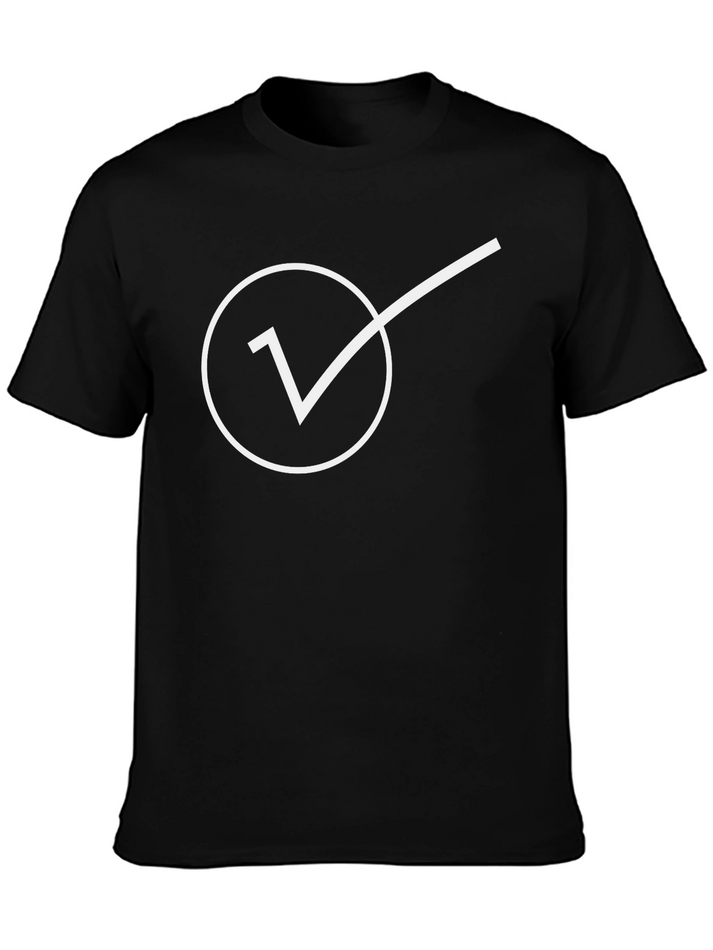 Minimalist Check Mark Graphic Tee - Black