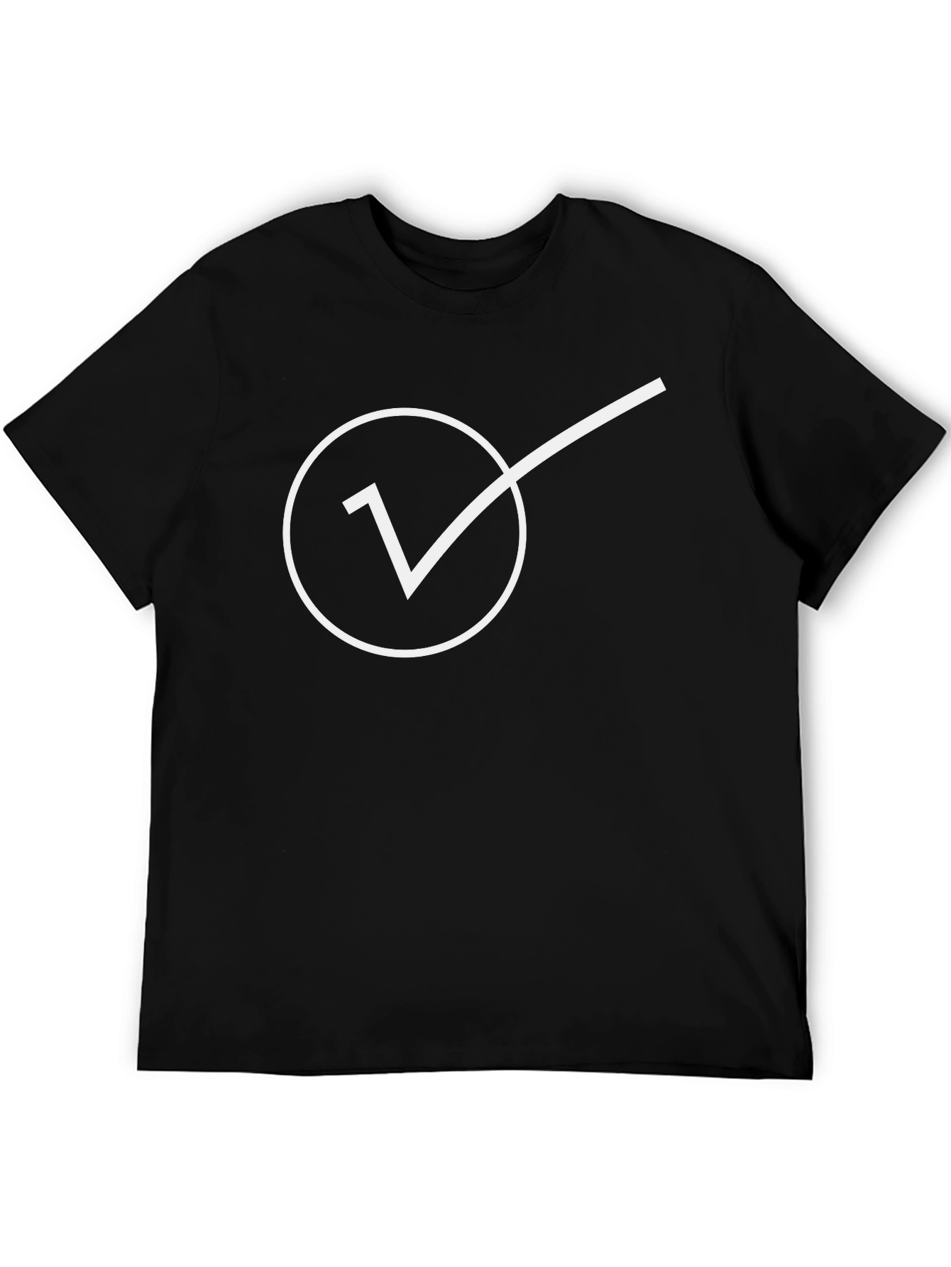Minimalist Check Mark Graphic Tee - Black