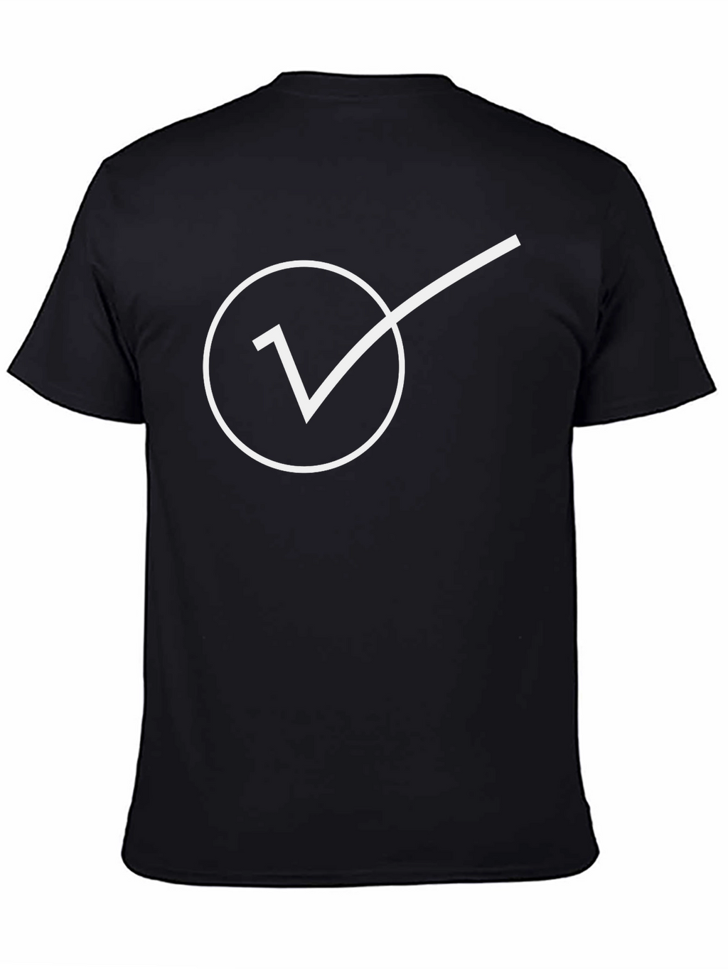 Minimalist Check Mark Graphic Tee - Black
