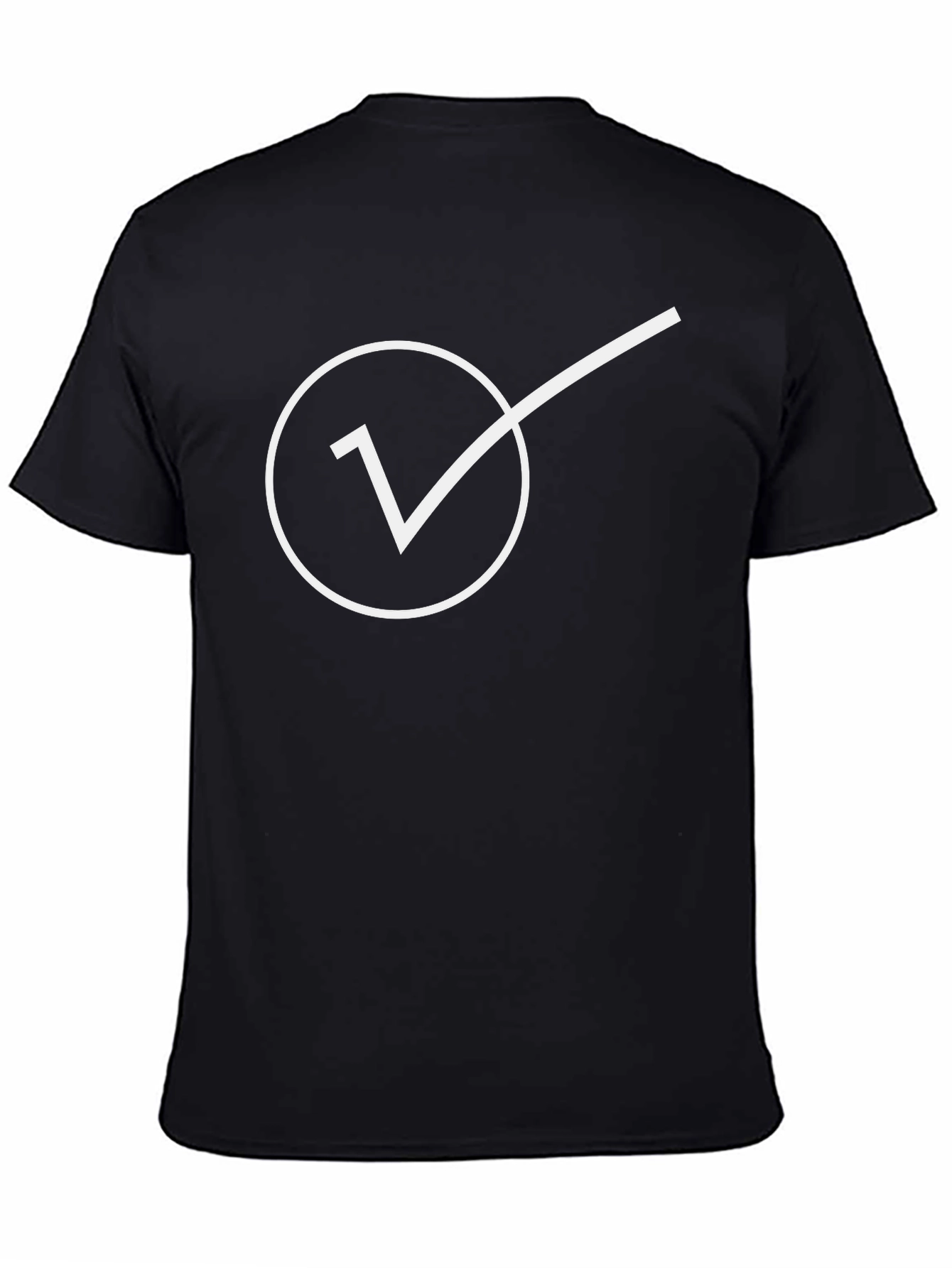 Minimalist Check Mark Graphic Tee - Black