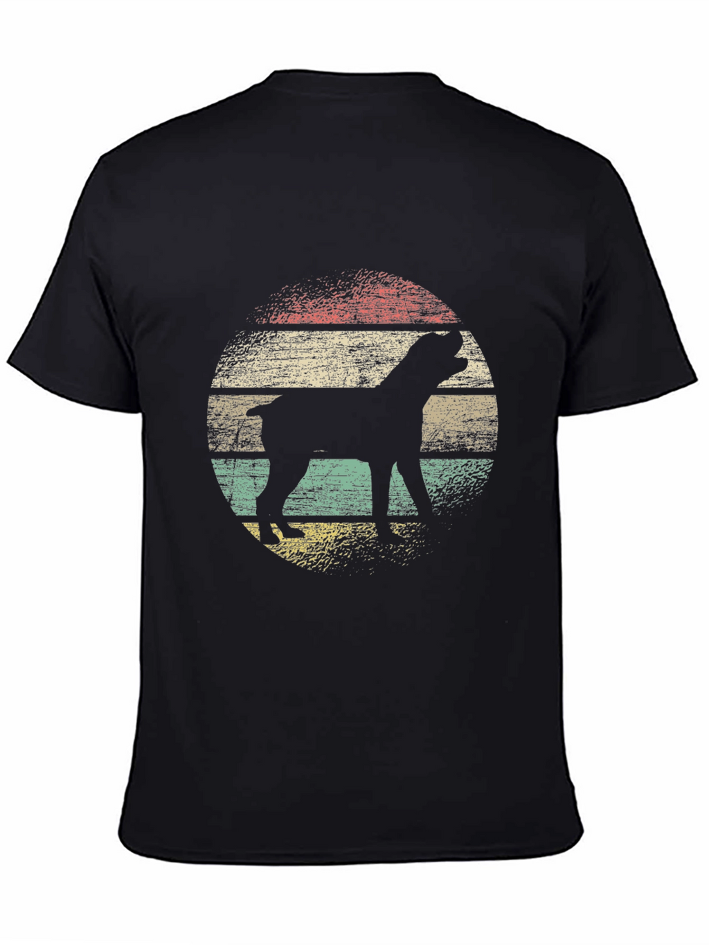 Retro Dog Silhouette T-Shirt - Black