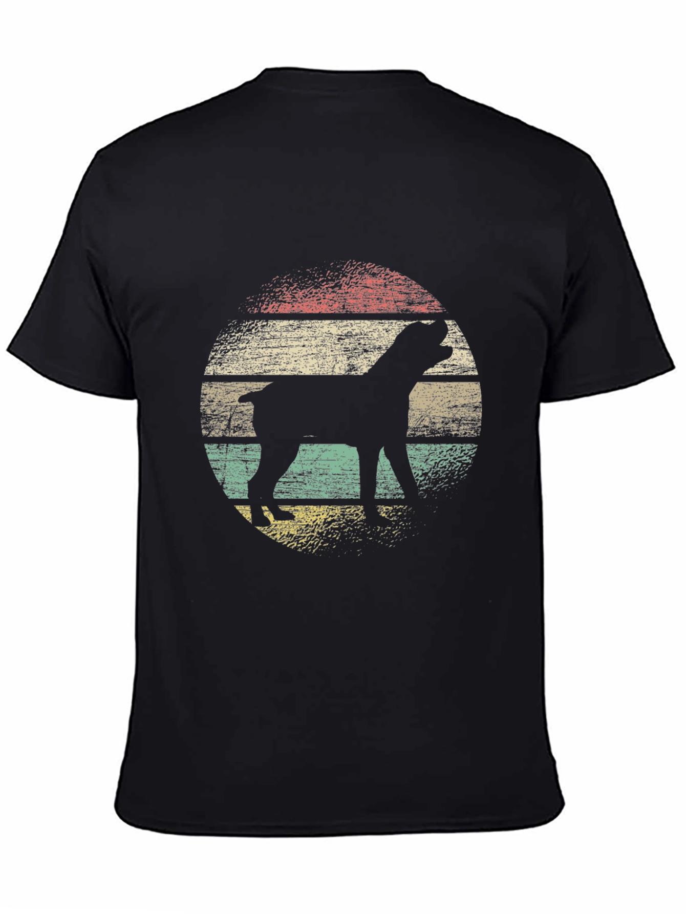 Retro Dog Silhouette T-Shirt - Black