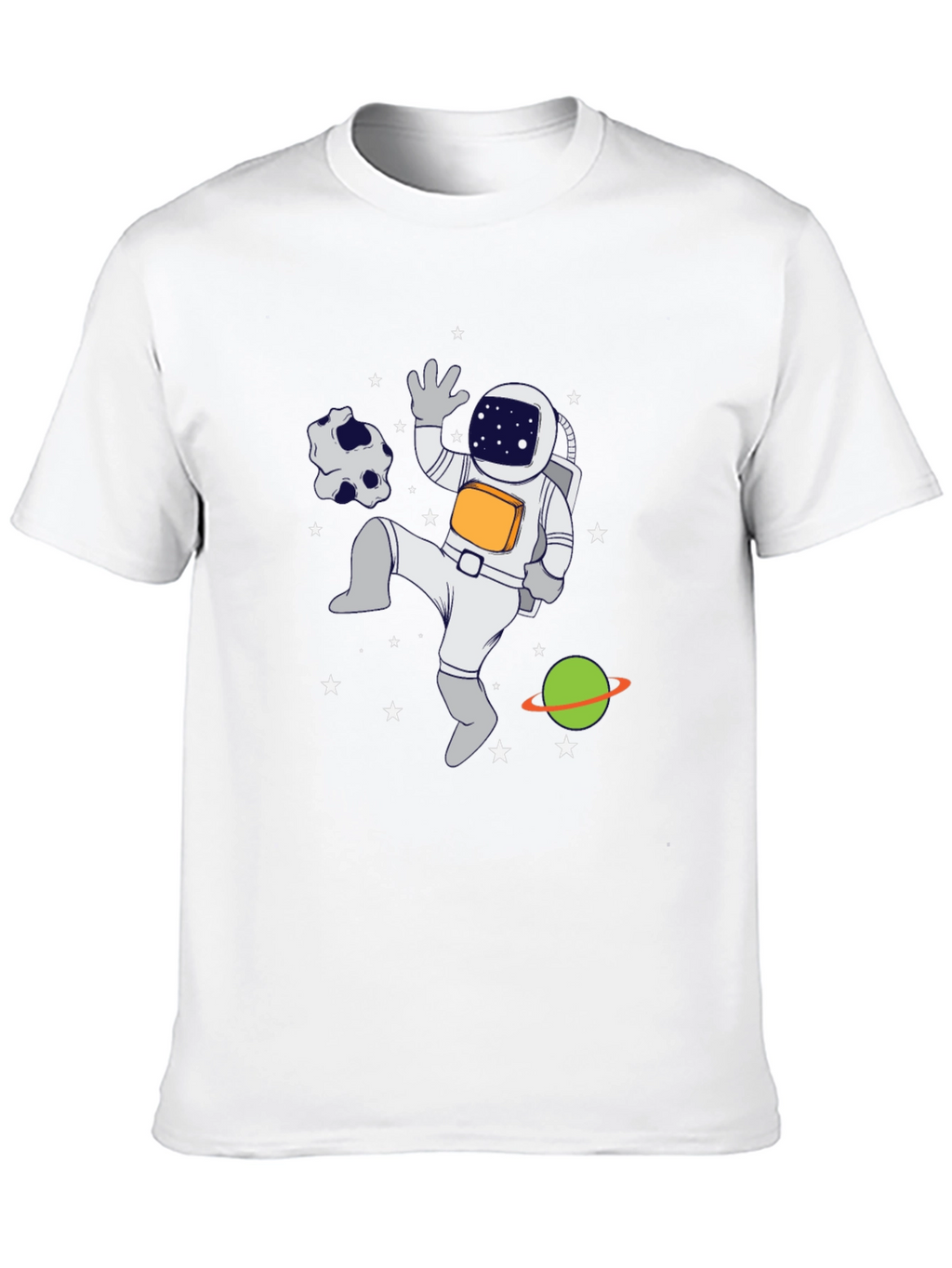 Astronaut in Space Graphic T-Shirt - Black Crew Neck