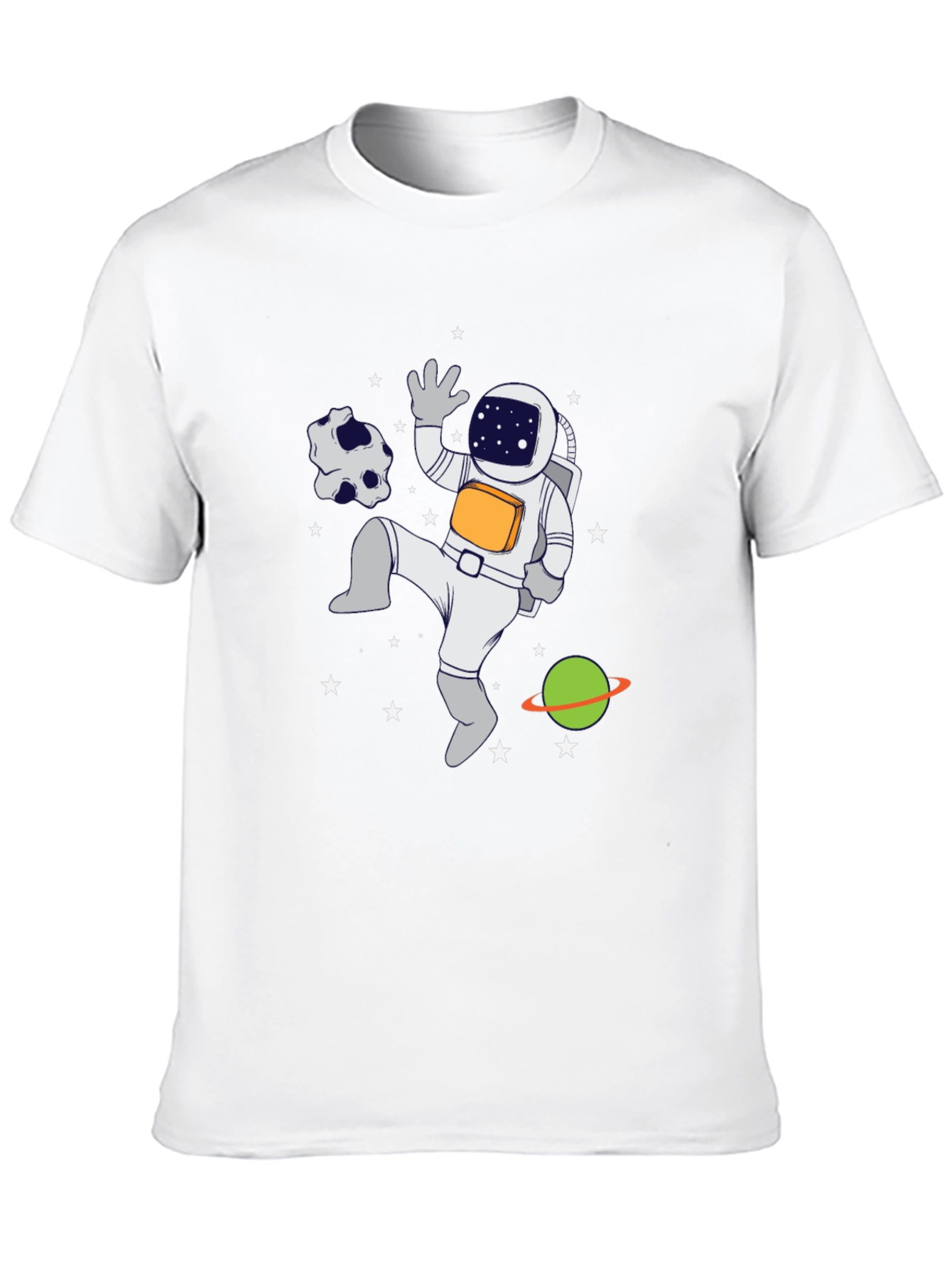 Astronaut in Space Graphic T-Shirt - Black Crew Neck