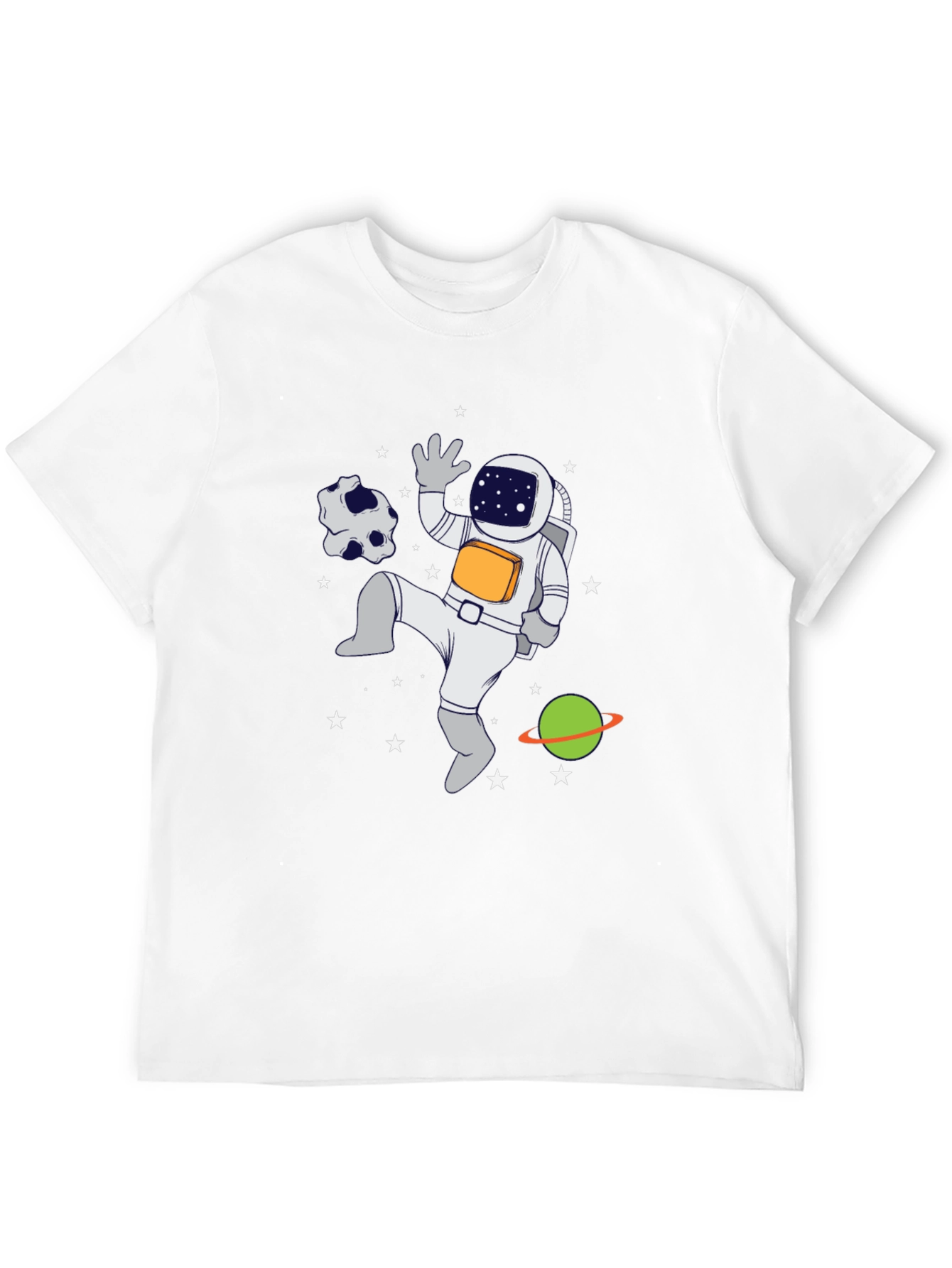 Astronaut in Space Graphic T-Shirt - Black Crew Neck
