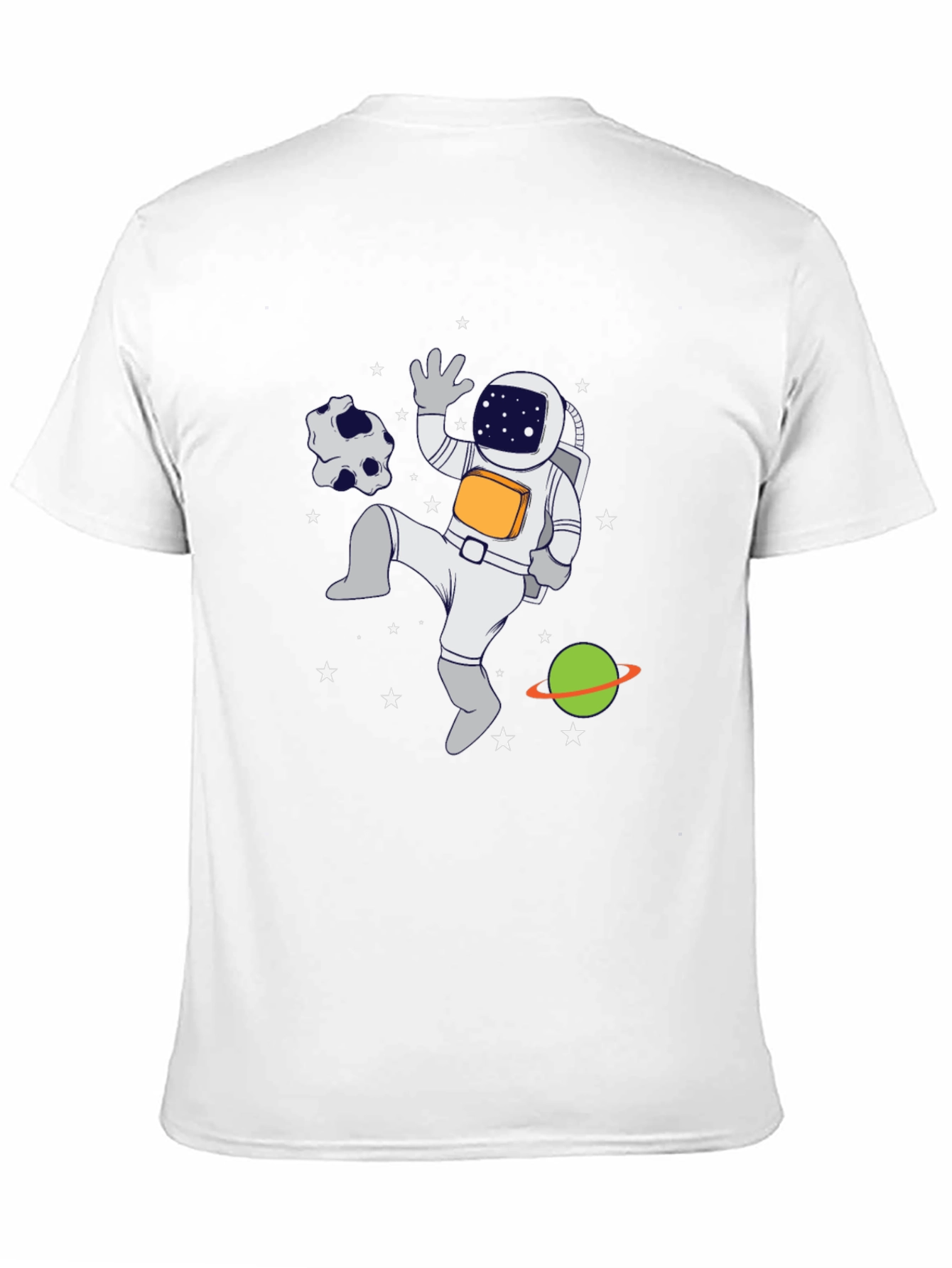 Astronaut in Space Graphic T-Shirt - Black Crew Neck