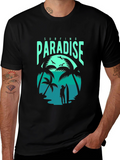 Surfing Paradise Graphic Tee - Black