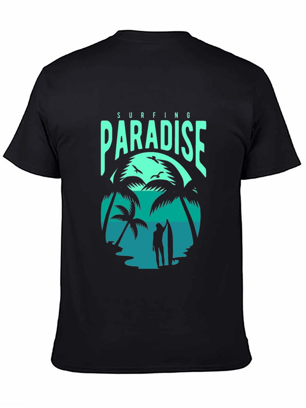 Surfing Paradise Graphic Tee - Black