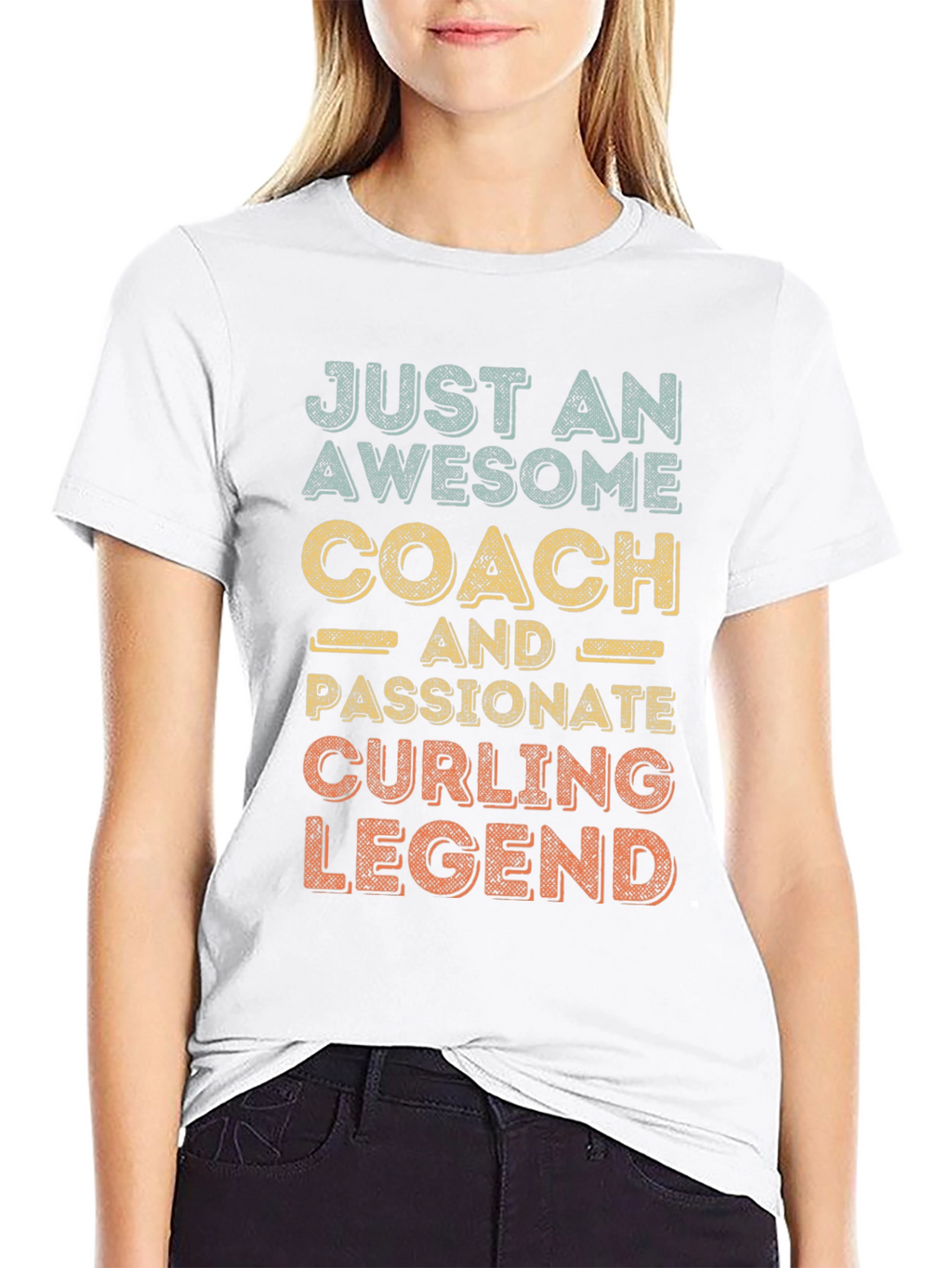 Awesome Coach Curling Legend Graphic T-Shirt