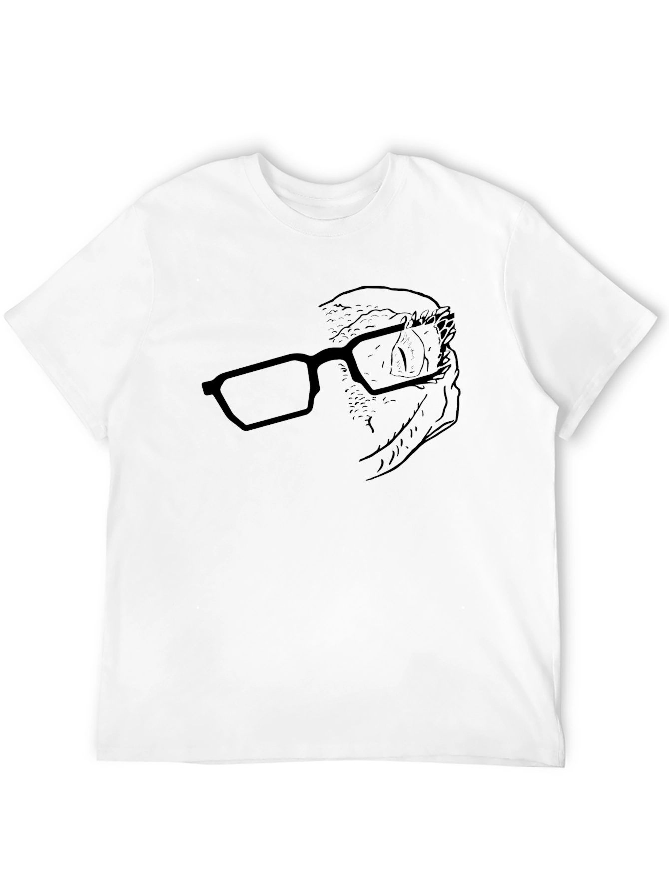 Gecko With Glasses Graphic Black T-Shirt