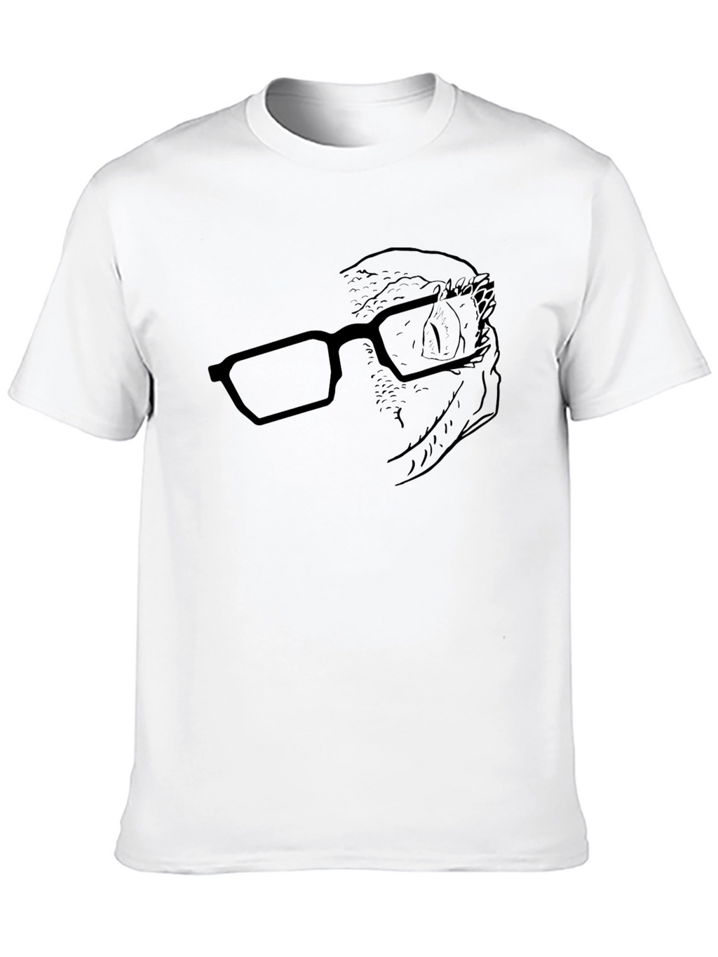 Gecko With Glasses Graphic Black T-Shirt