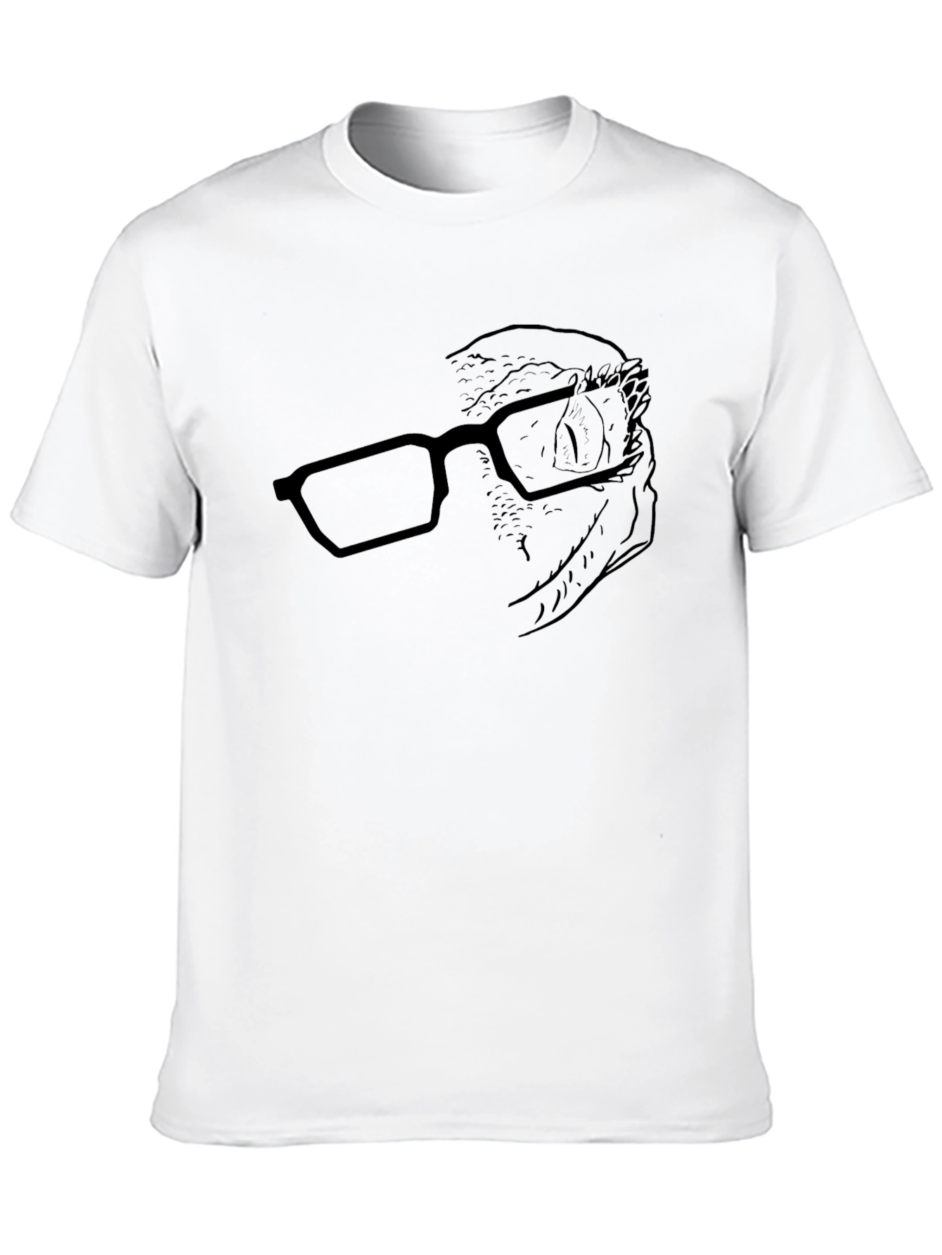Gecko With Glasses Graphic Black T-Shirt