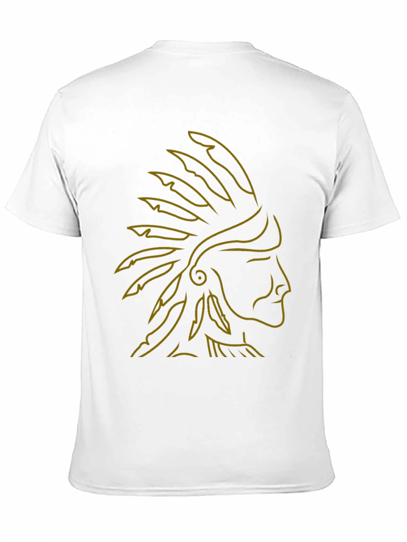 Native American Chief Headdress Graphic Tee - Black